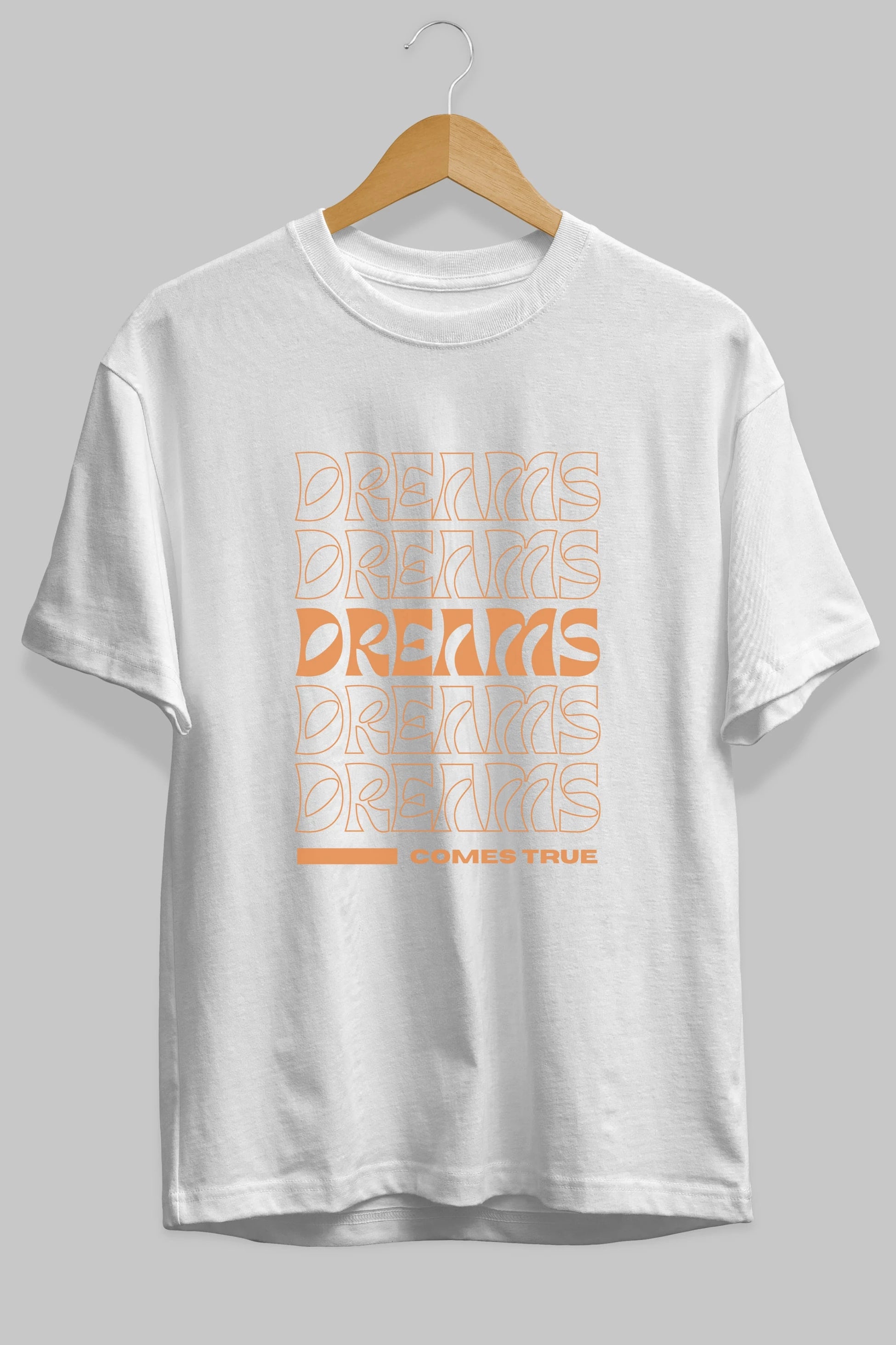 Dreams Yazılı Ön Baskılı Oversize t-shirt Erkek Kadın Unisex