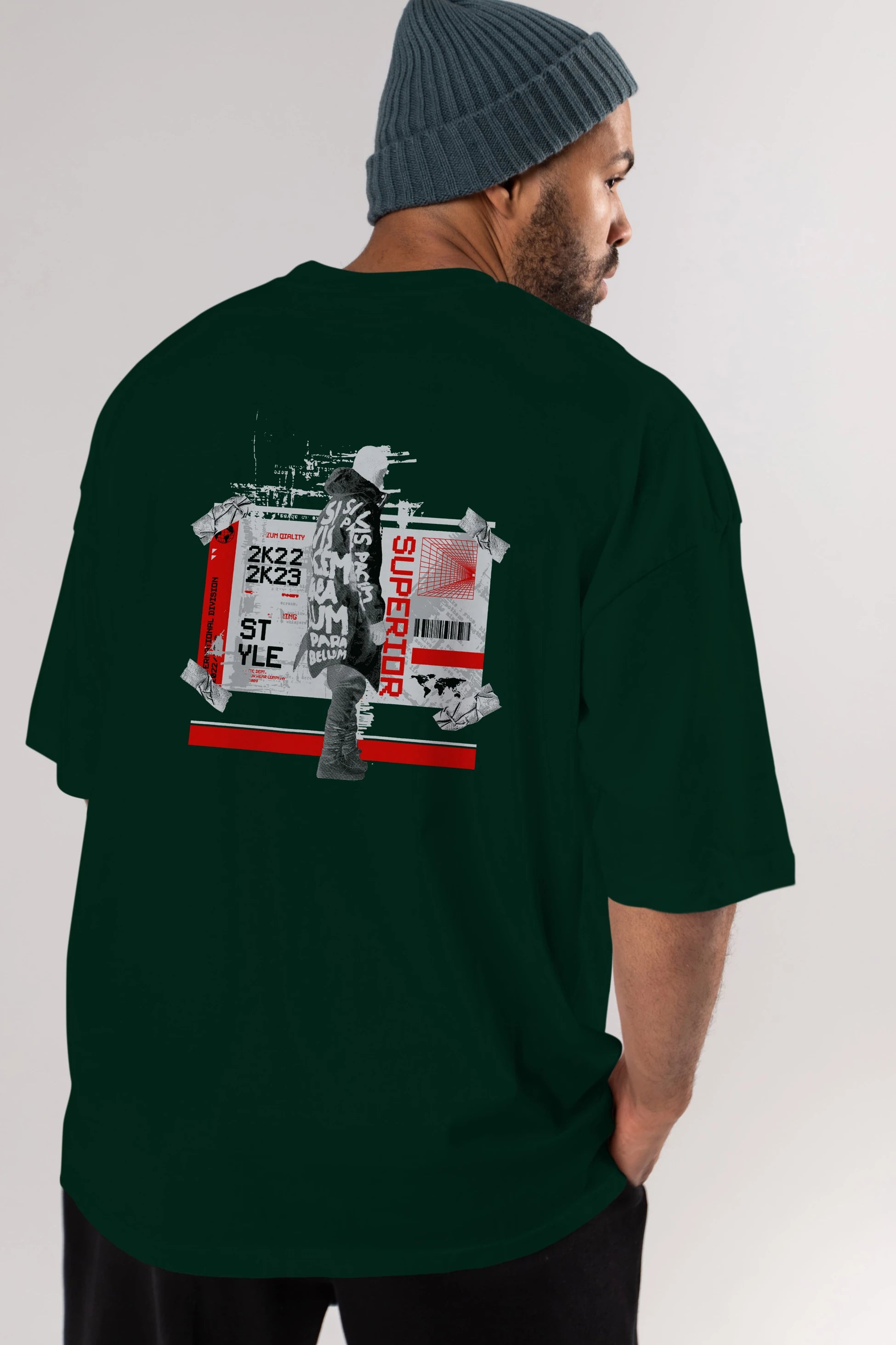 Superior Arka Baskılı Oversize t-shirt Erkek Kadın Unisex