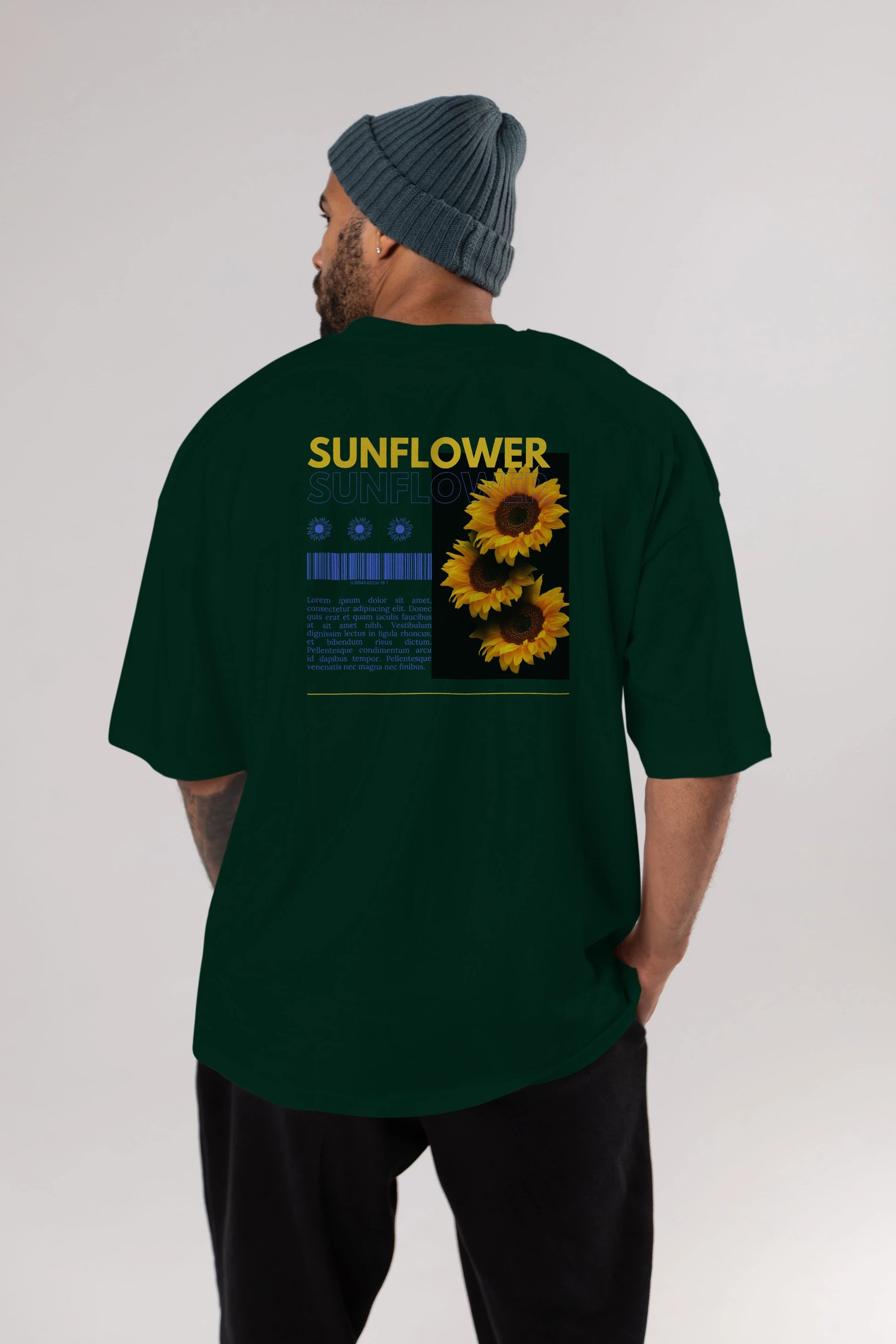 Sunflower Arka Baskılı Oversize t-shirt Erkek Kadın Unisex