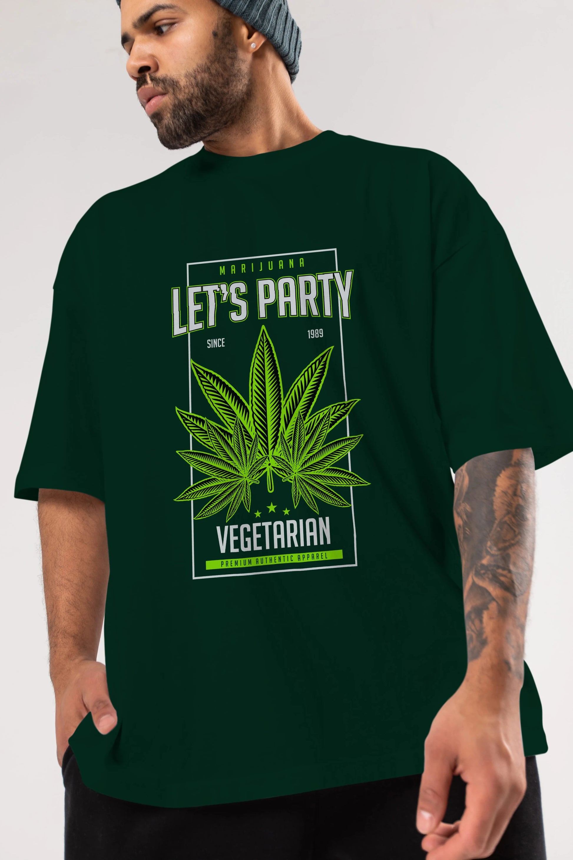 Lets Party Ön Baskılı Oversize t-shirt Erkek Kadın Unisex