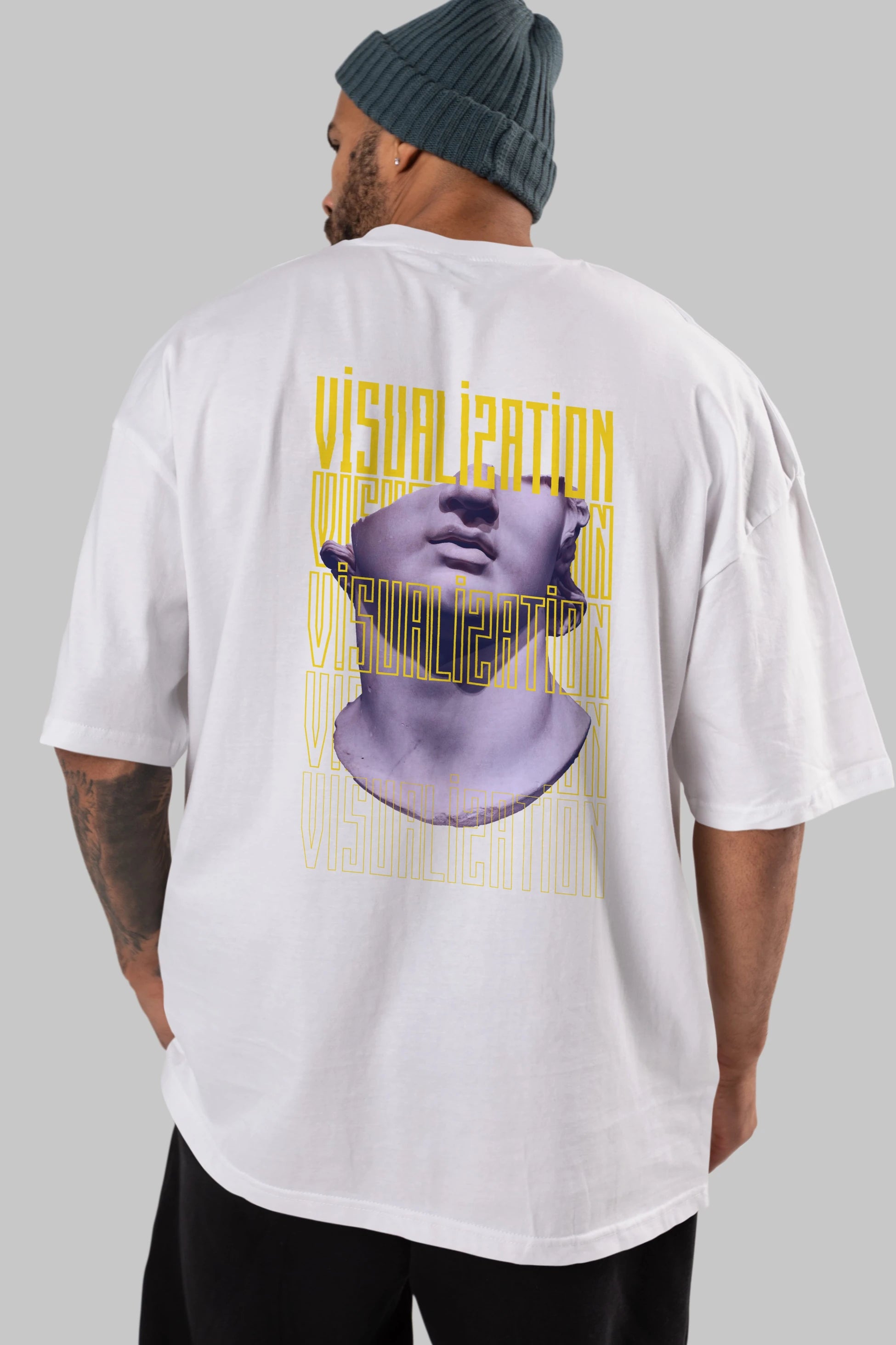 Visualization Yazılı Arka Baskılı Oversize t-shirt Erkek Kadın Unisex