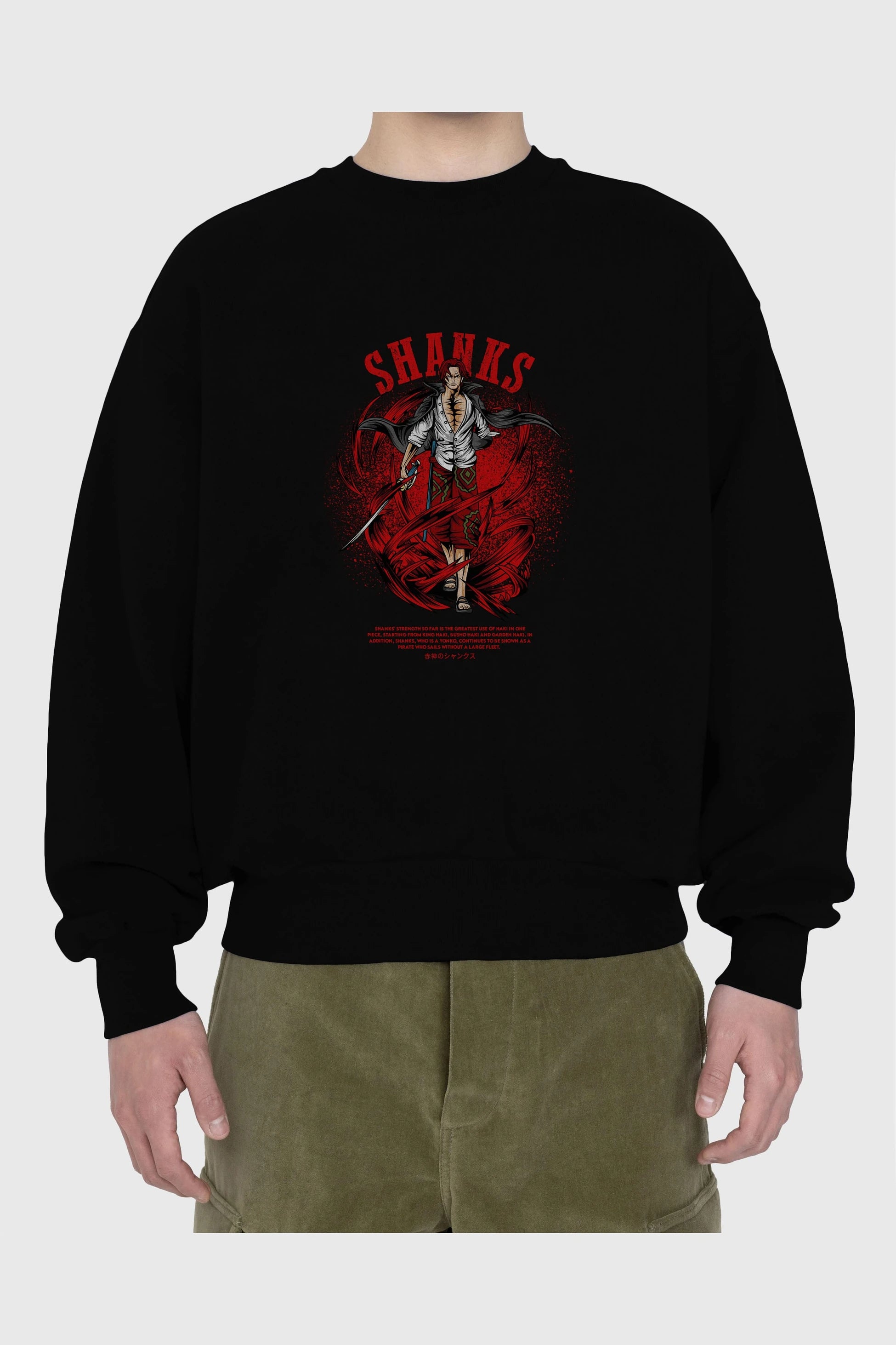 Shanks Anime Ön Baskılı Oversize Sweatshirt Erkek Kadın Unisex