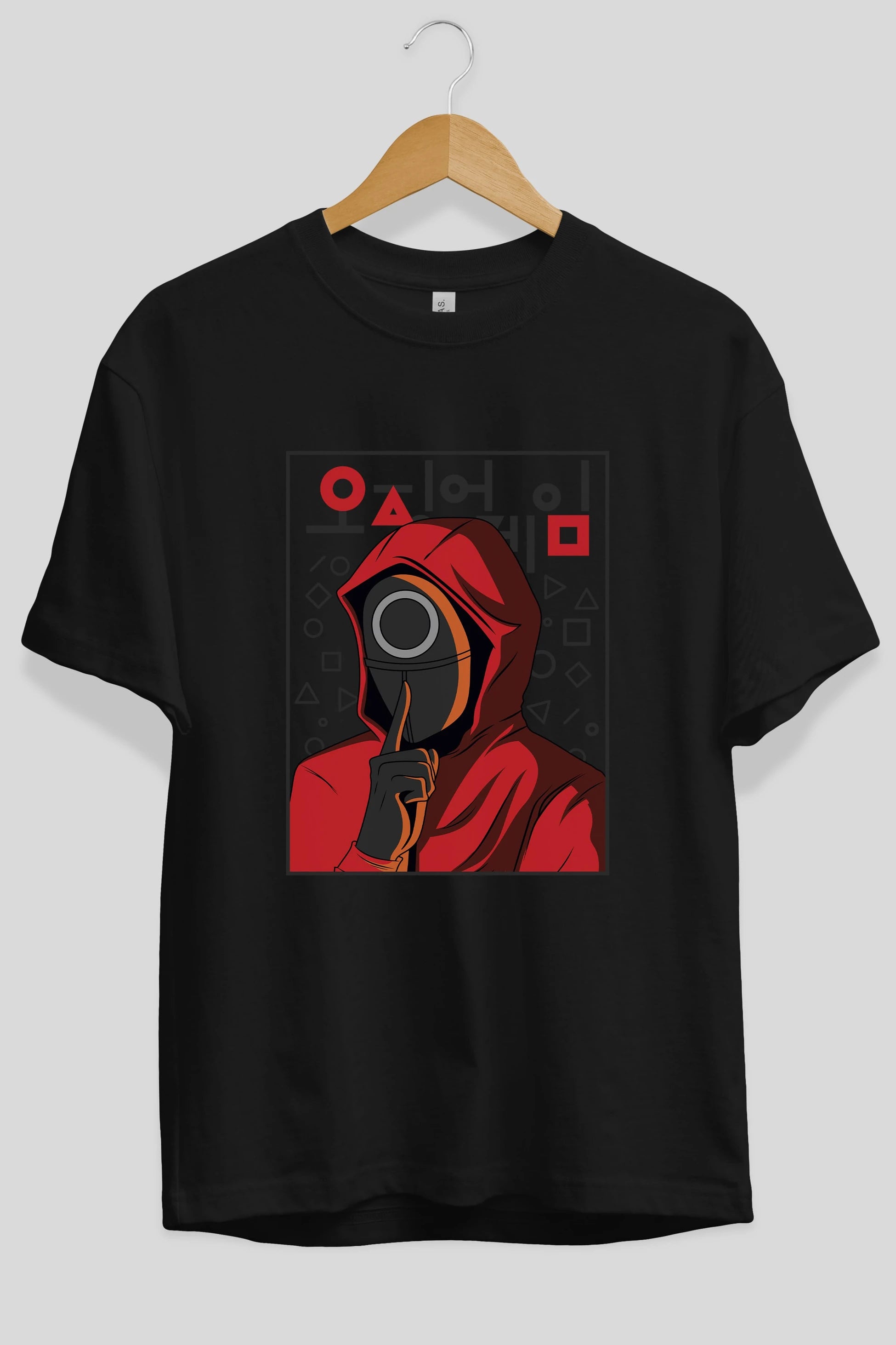 Squid Game (5) Ön Baskılı Oversize t-shirt Erkek Kadın Unisex %100 Pamuk Bisiklet Yaka tişort