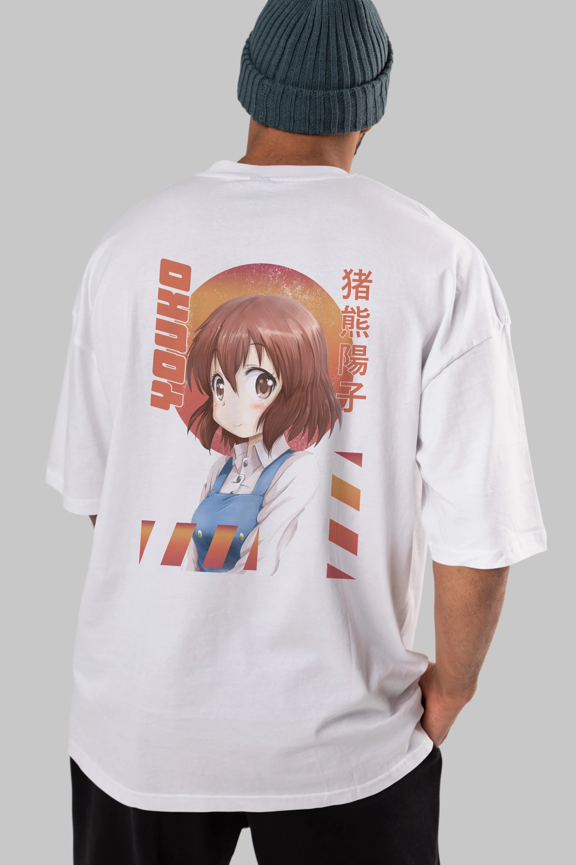 Youko Inokuma 5 Anime Arka Baskılı Oversize t-shirt Erkek Kadın Unisex