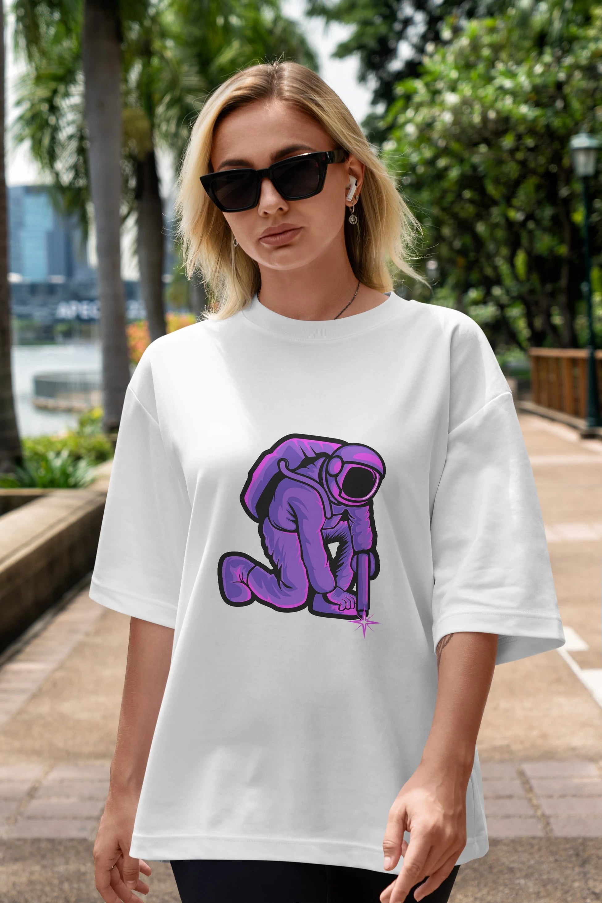 Welding in Space Ön Baskılı Oversize t-shirt Erkek Kadın Unisex