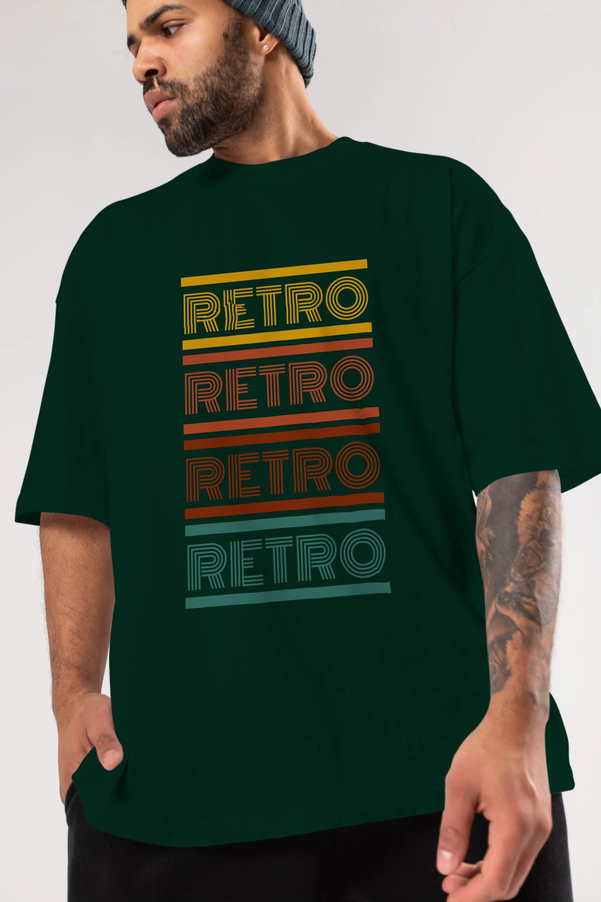 Retro Yazılı Ön Baskılı Oversize t-shirt Erkek Kadın Unisex
