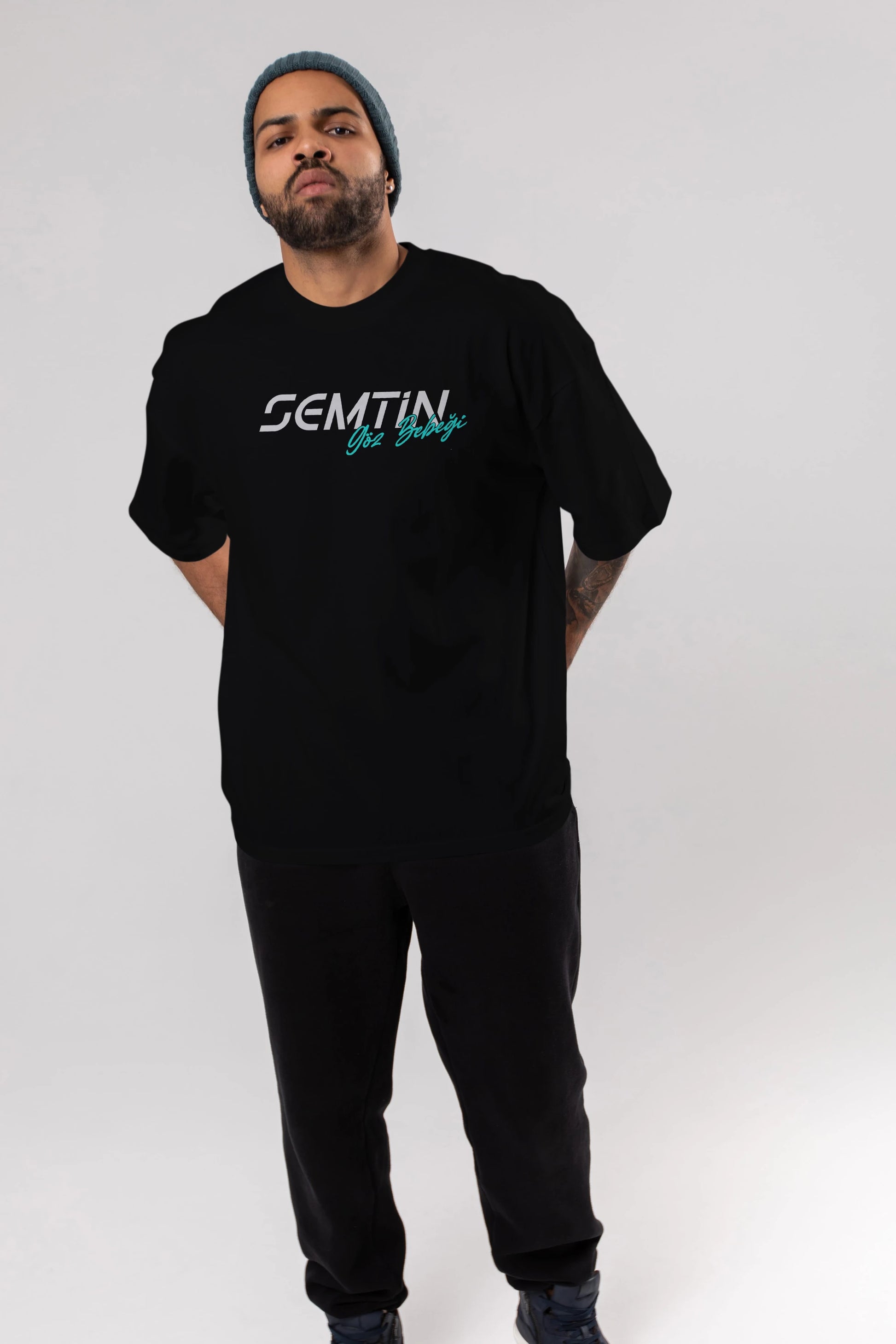 Semtin Göz Bebeği Ön Baskılı Oversize t-shirt %100 pamuk Erkek Kadın Unisex