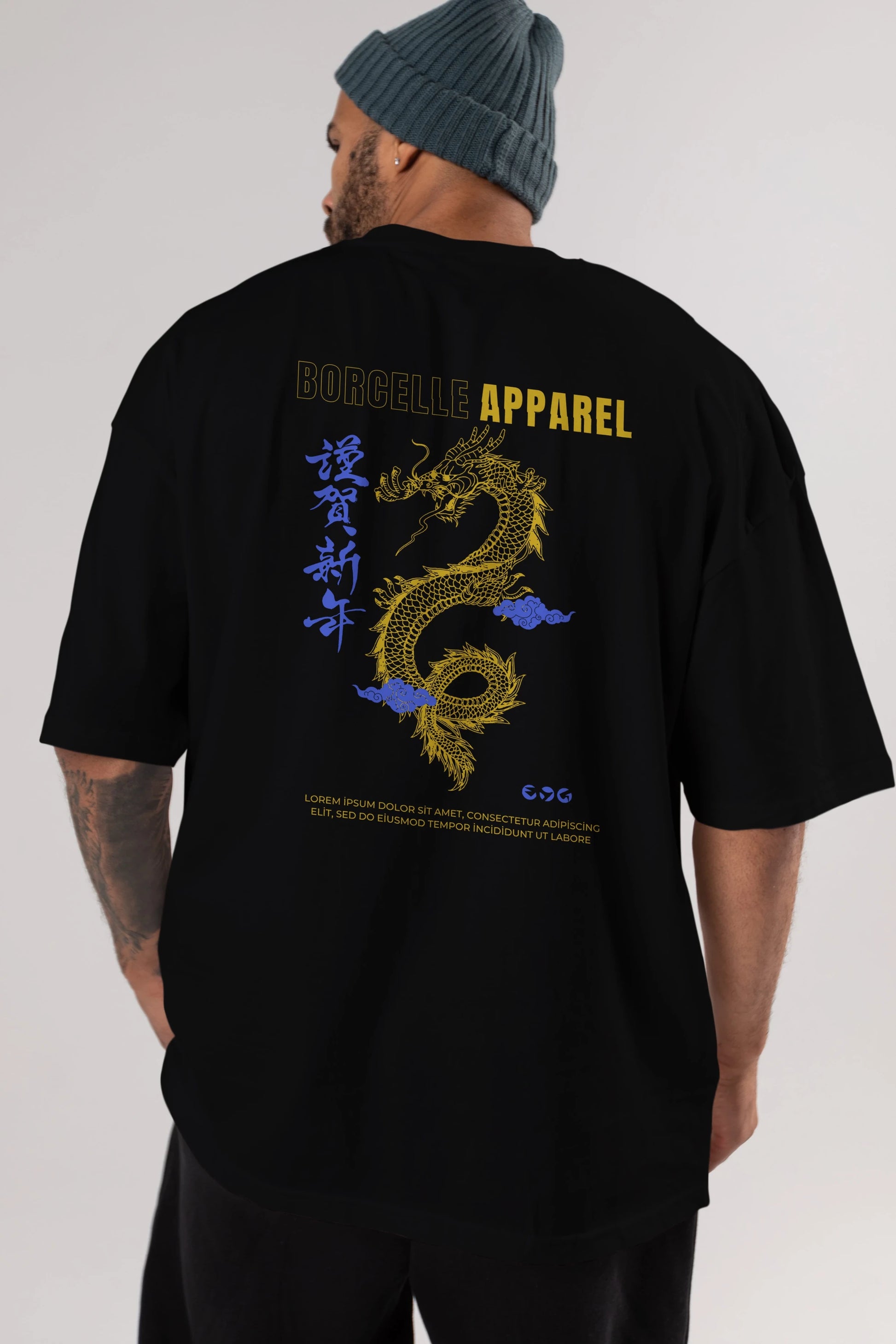 Borcelle Apparel Yazılı Arka Baskılı Oversize t-shirt Erkek Kadın Unisex