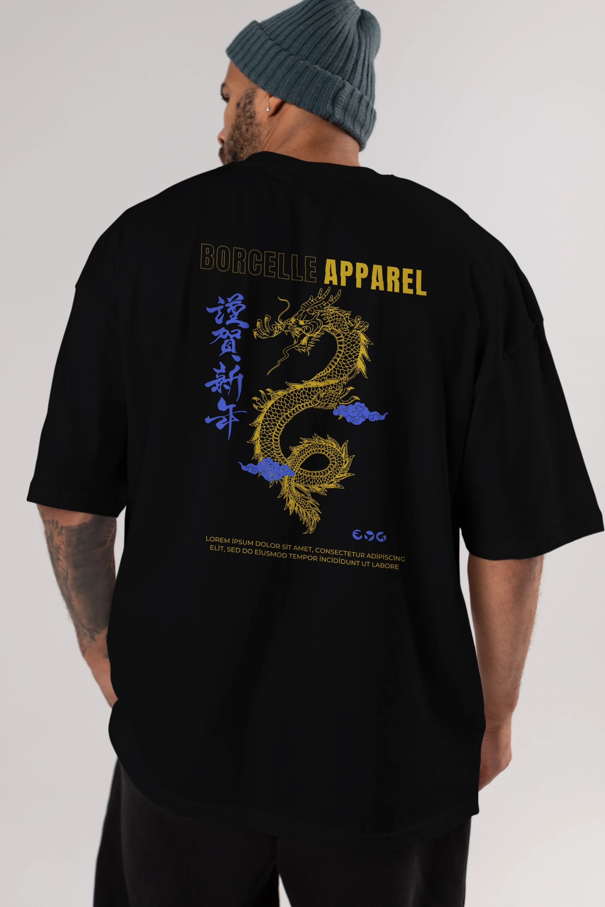 Borcelle Apparel Yazılı Arka Baskılı Oversize t-shirt Erkek Kadın Unisex