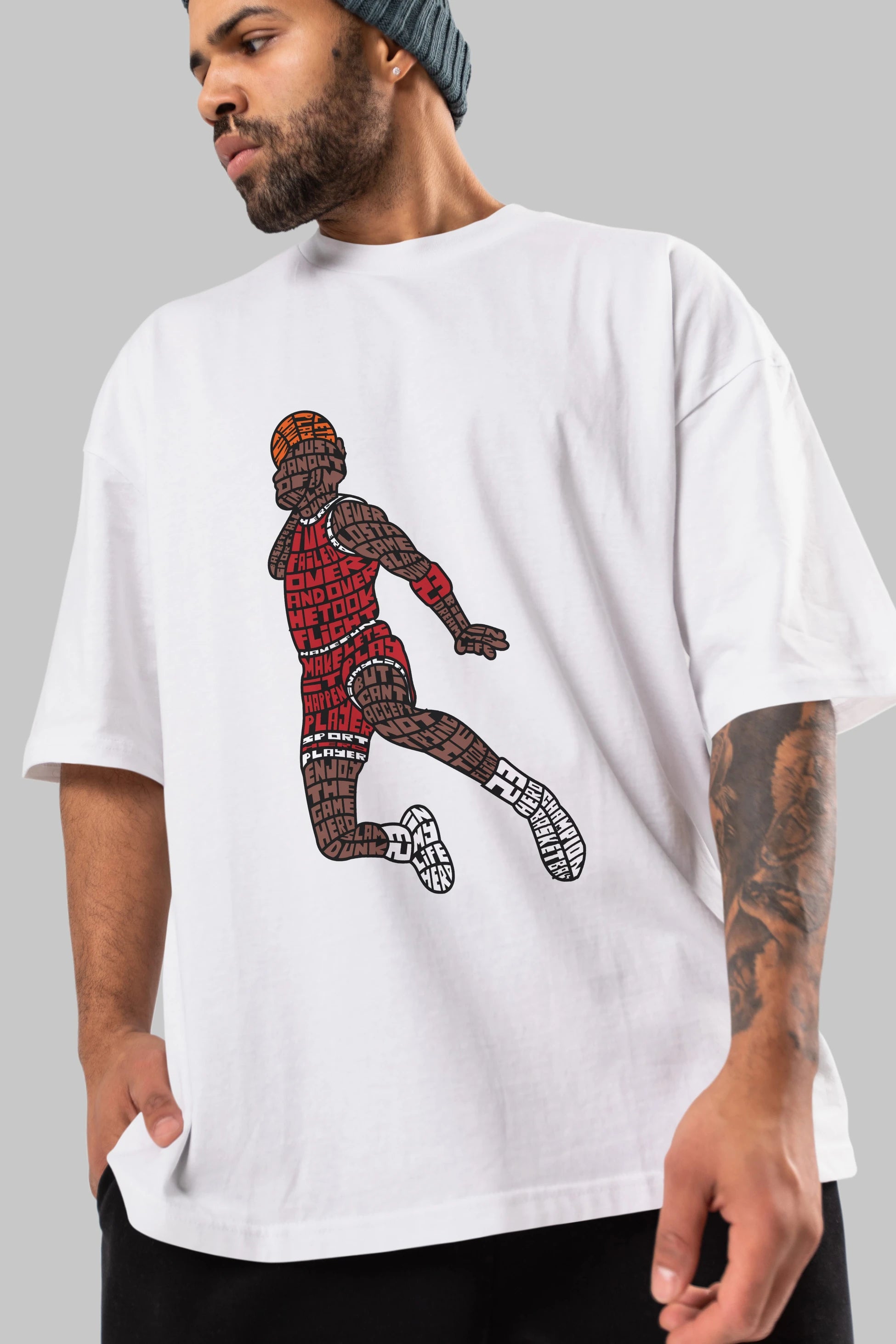 Slamdunk Ön Baskılı Oversize t-shirt %100 pamuk Erkek Kadın Unisex