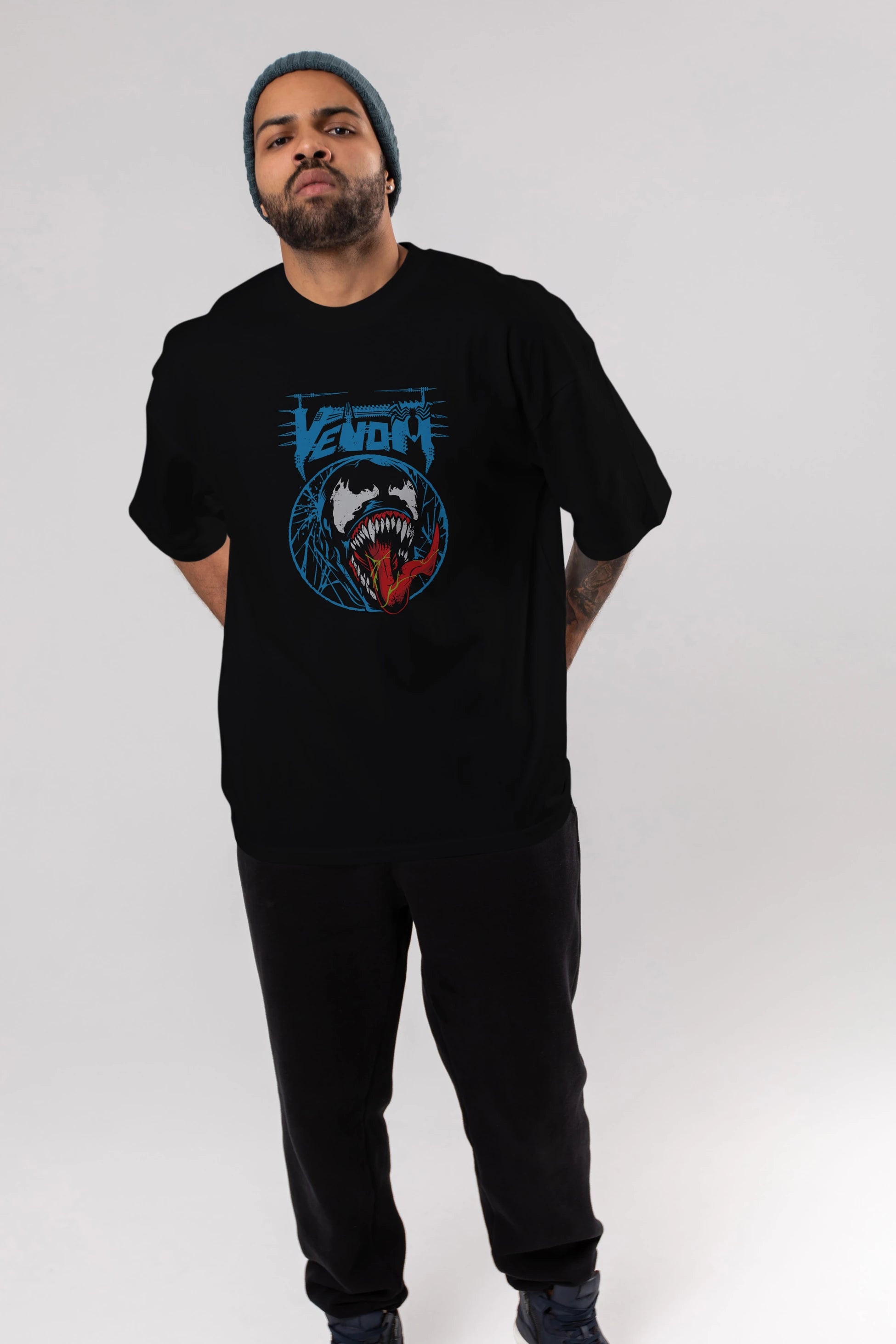 Venom (23) Ön Baskılı Oversize t-shirt Erkek Kadın Unisex %100 Pamuk Bisiklet Yaka tişort