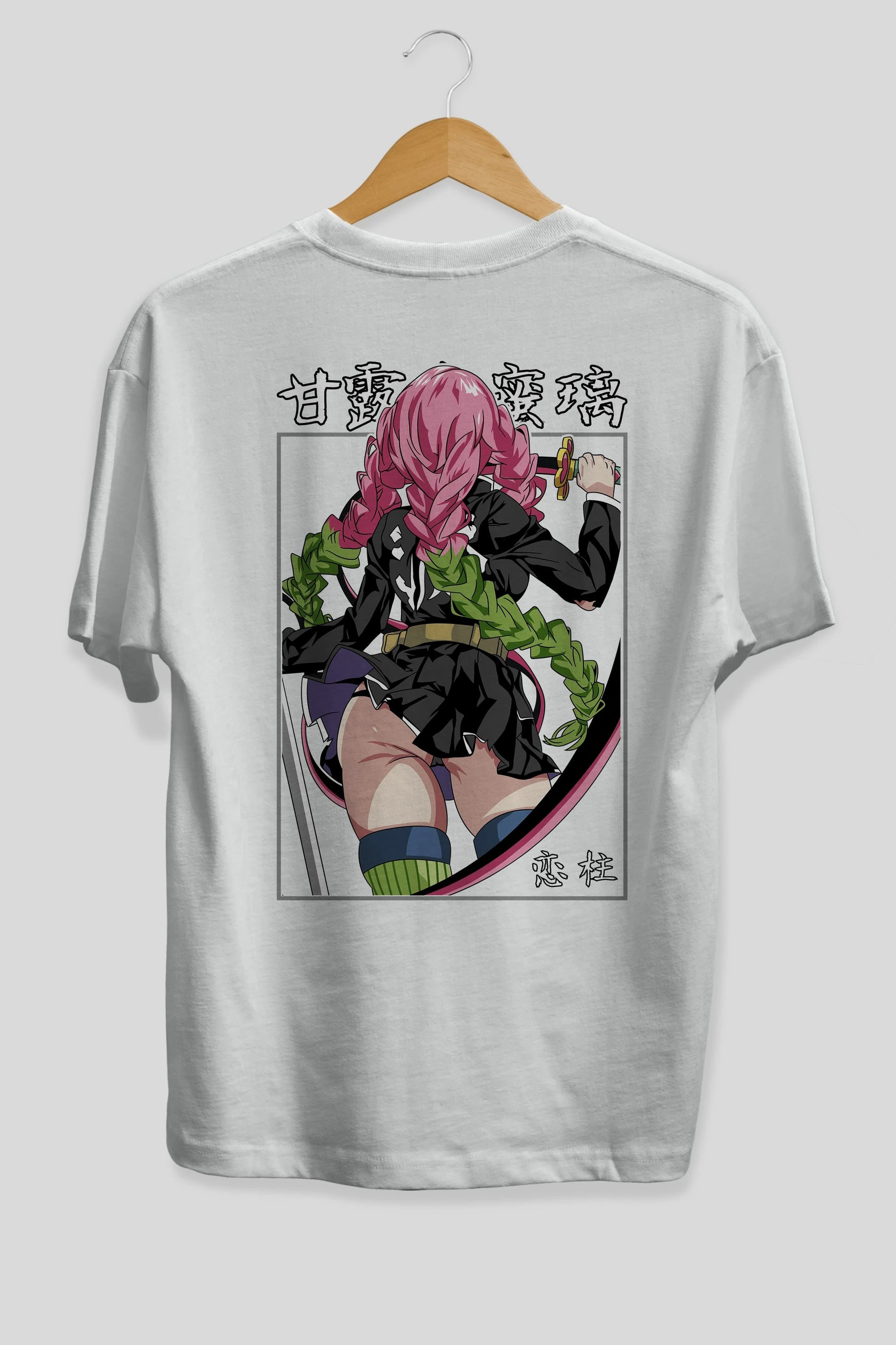 Mitsuri DEMONSLAYER Anime Arka Baskılı Oversize t-shirt Erkek Kadın Unisex