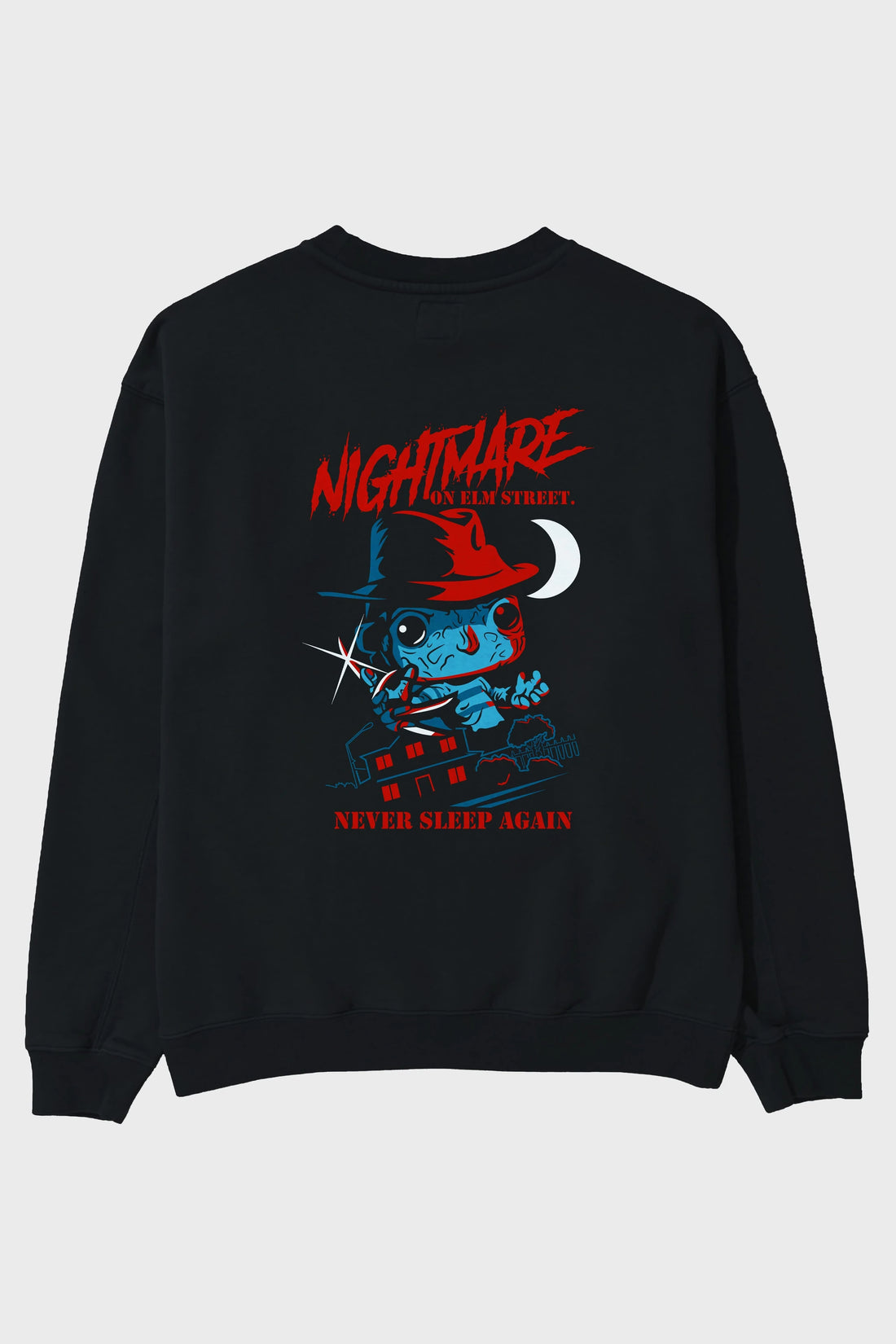 Nightmare Elm Sokağı Arka Baskılı Oversize Sweatshirt Erkek Kadın Unisex
