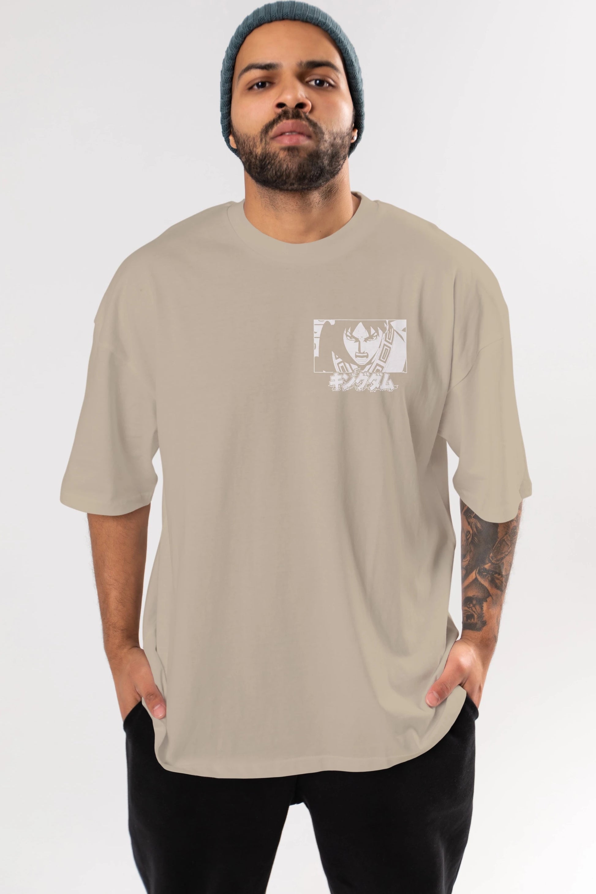 Xin 1 Ön Sol Baskılı Oversize t-shirt Erkek Kadın Unisex %100 Pamuk Bisiklet Yaka tişort