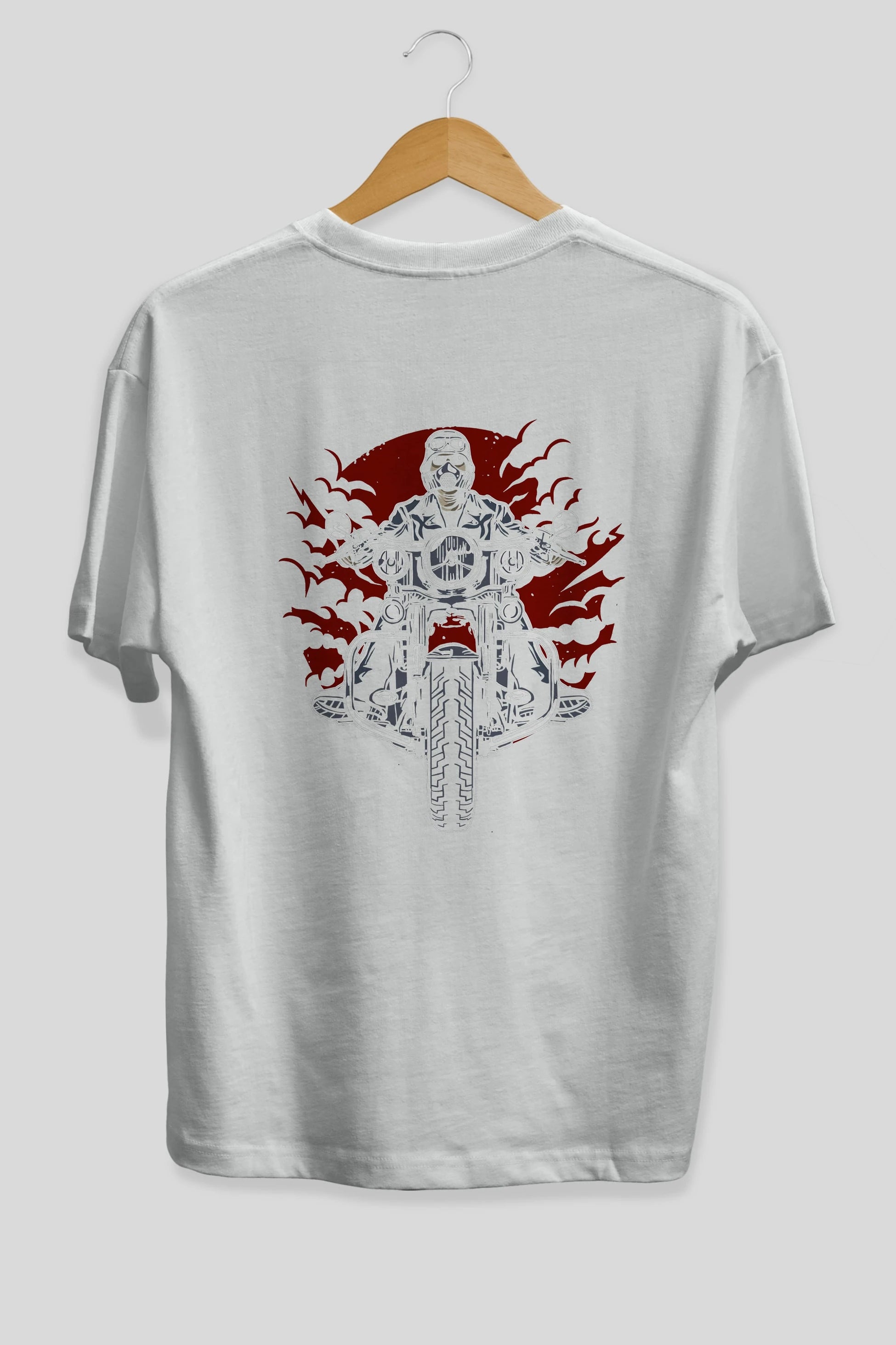 Wild Biker Arka Baskılı Oversize t-shirt Erkek Kadın Unisex %100 Pamuk