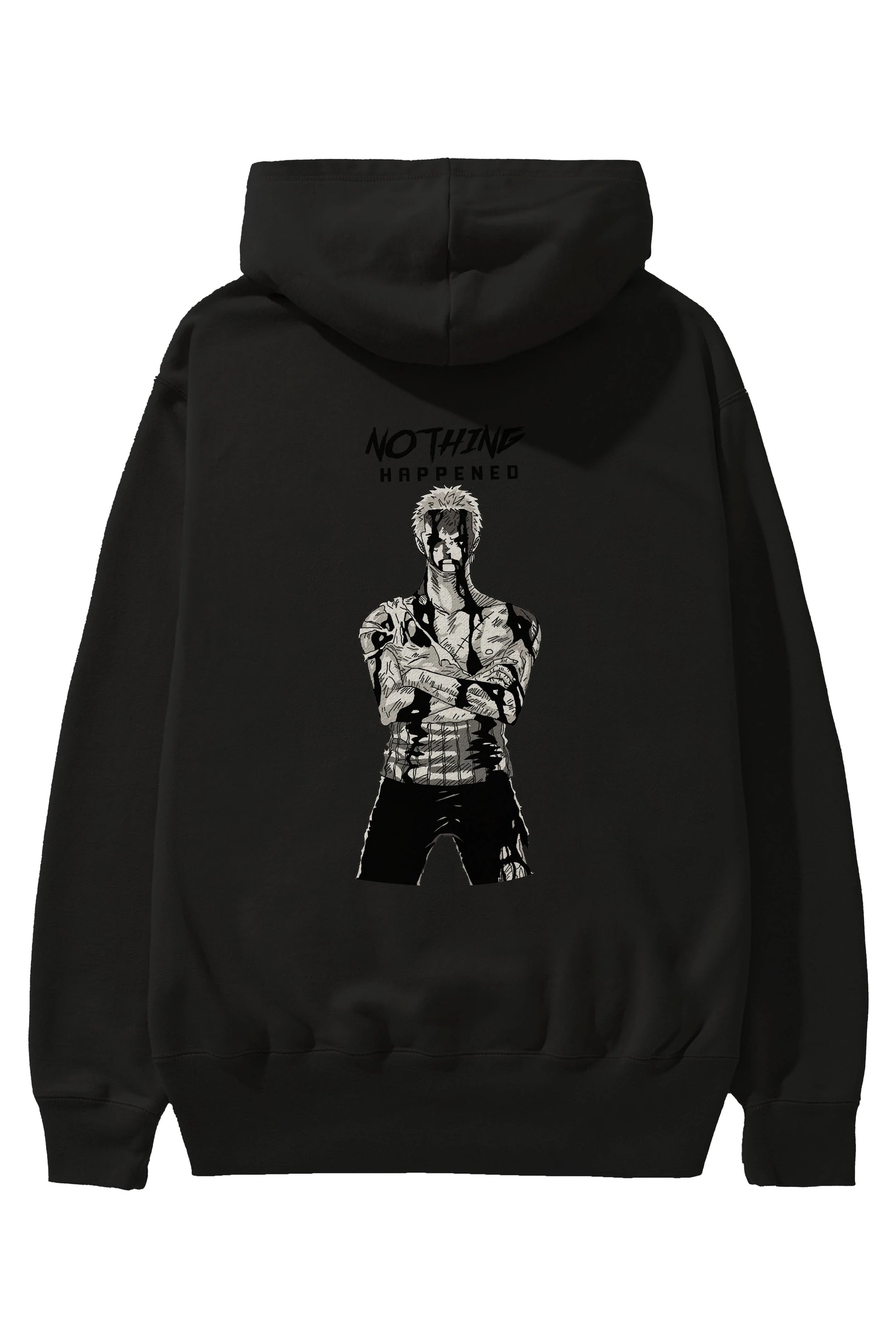 Roronoa Zoro 3 Anime Arka Baskılı Hoodie Oversize Kapüşonlu Sweatshirt Erkek Kadın Unisex