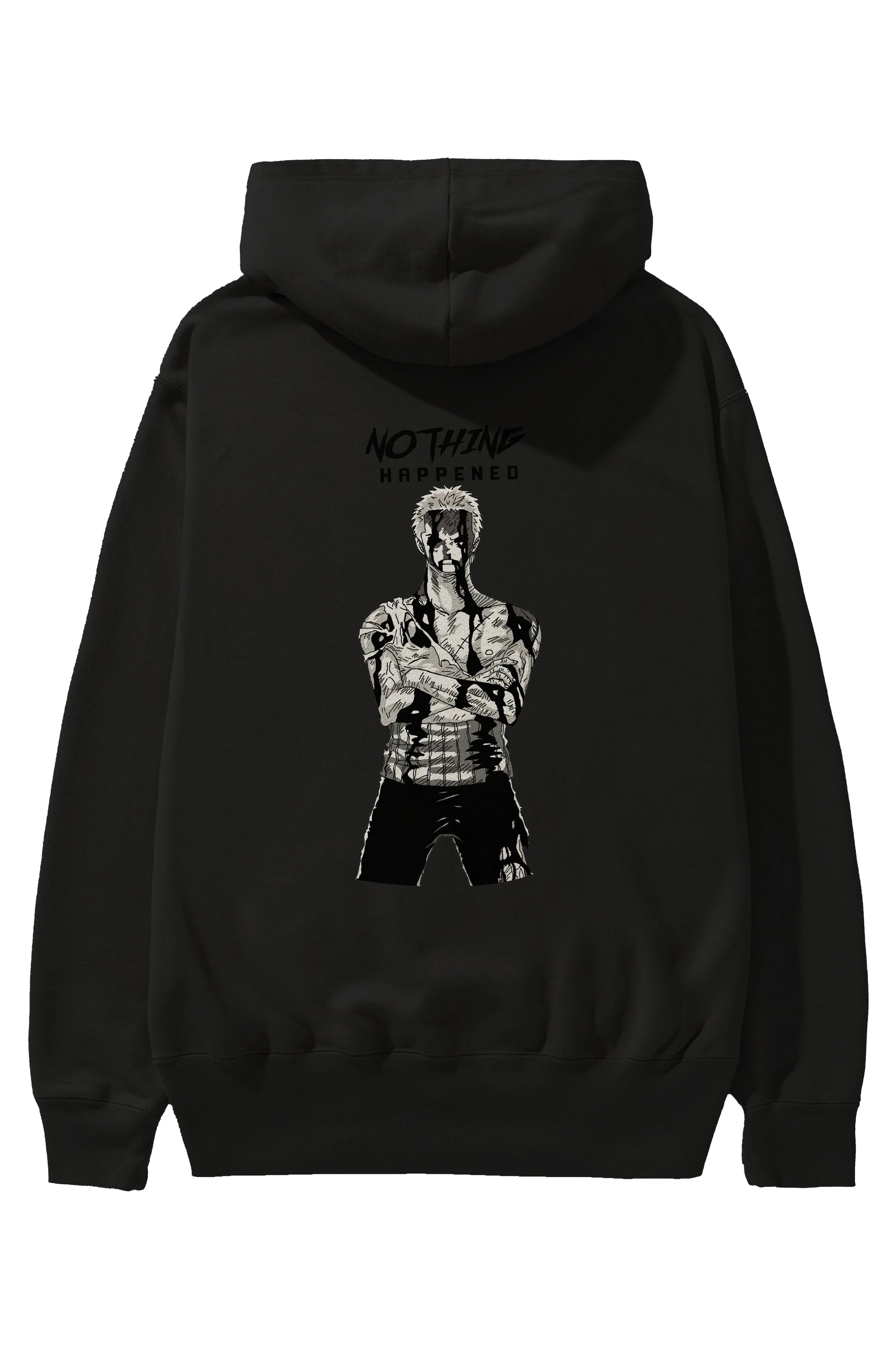 Roronoa Zoro 3 Anime Arka Baskılı Hoodie Oversize Kapüşonlu Sweatshirt Erkek Kadın Unisex