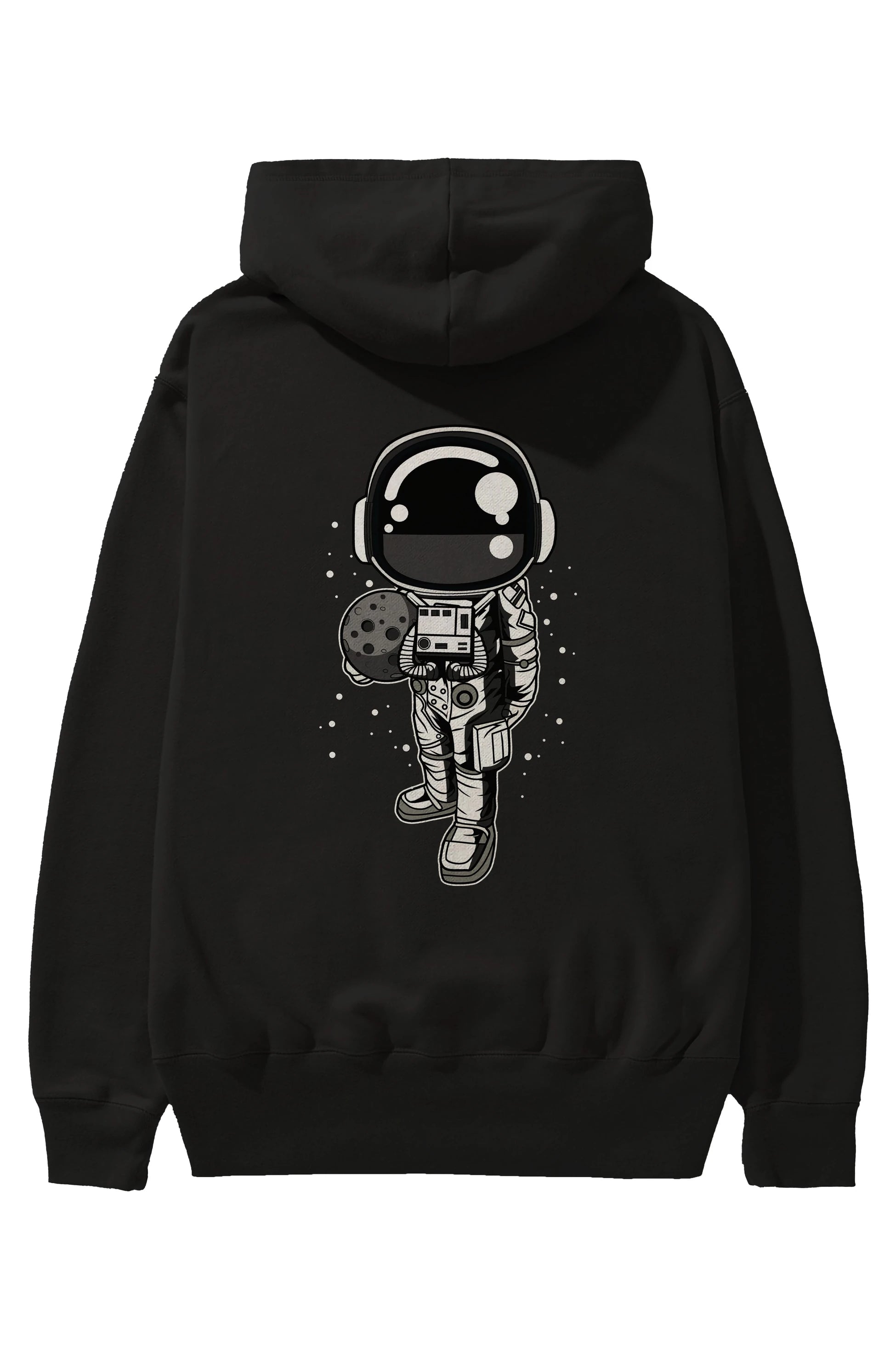 Astronaut Holding The Moon Arka Baskılı Hoodie Oversize Kapüşonlu Sweatshirt Erkek Kadın Unisex