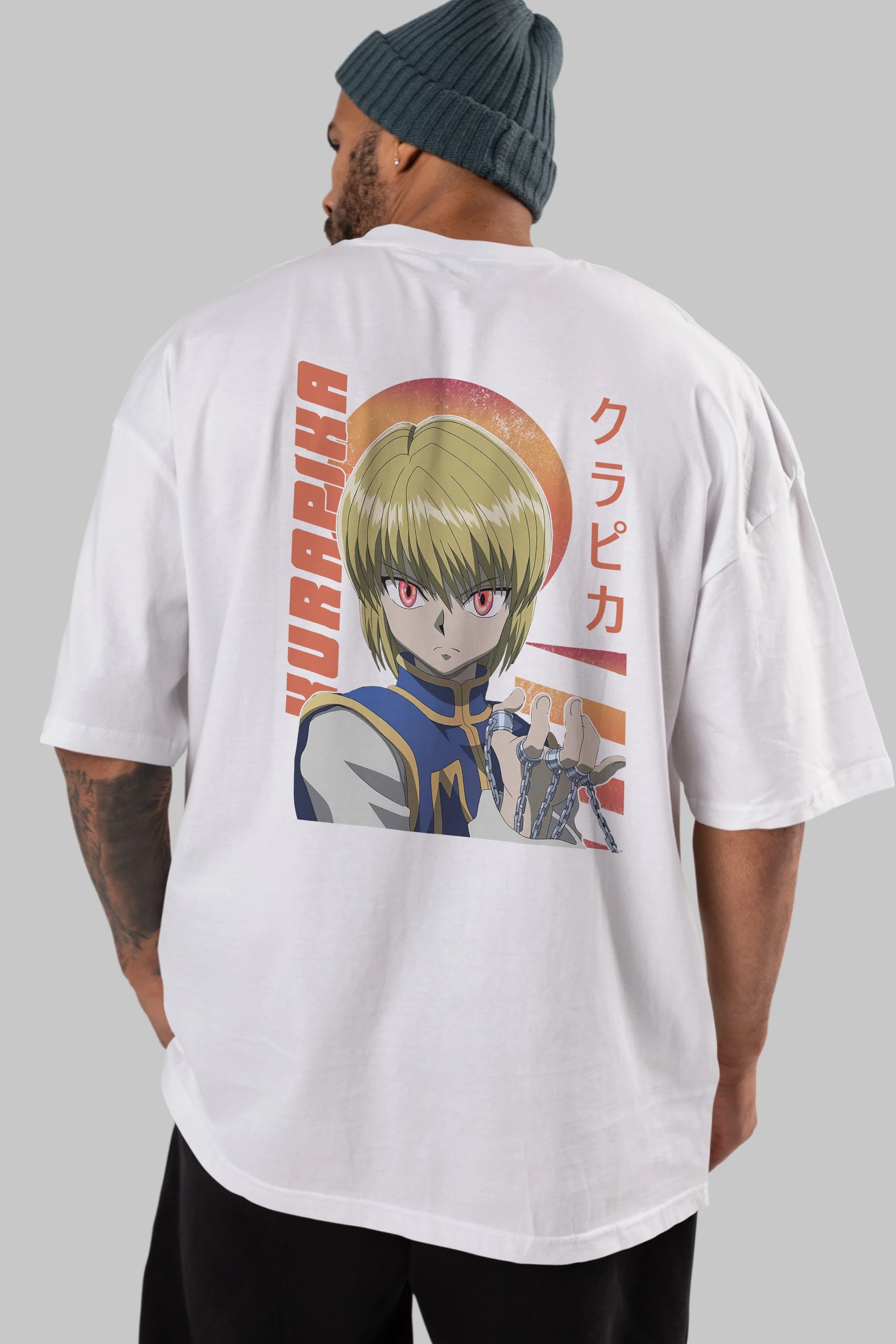 Kurapika 5 (2) Anime Arka Baskılı Oversize t-shirt Erkek Kadın Unisex