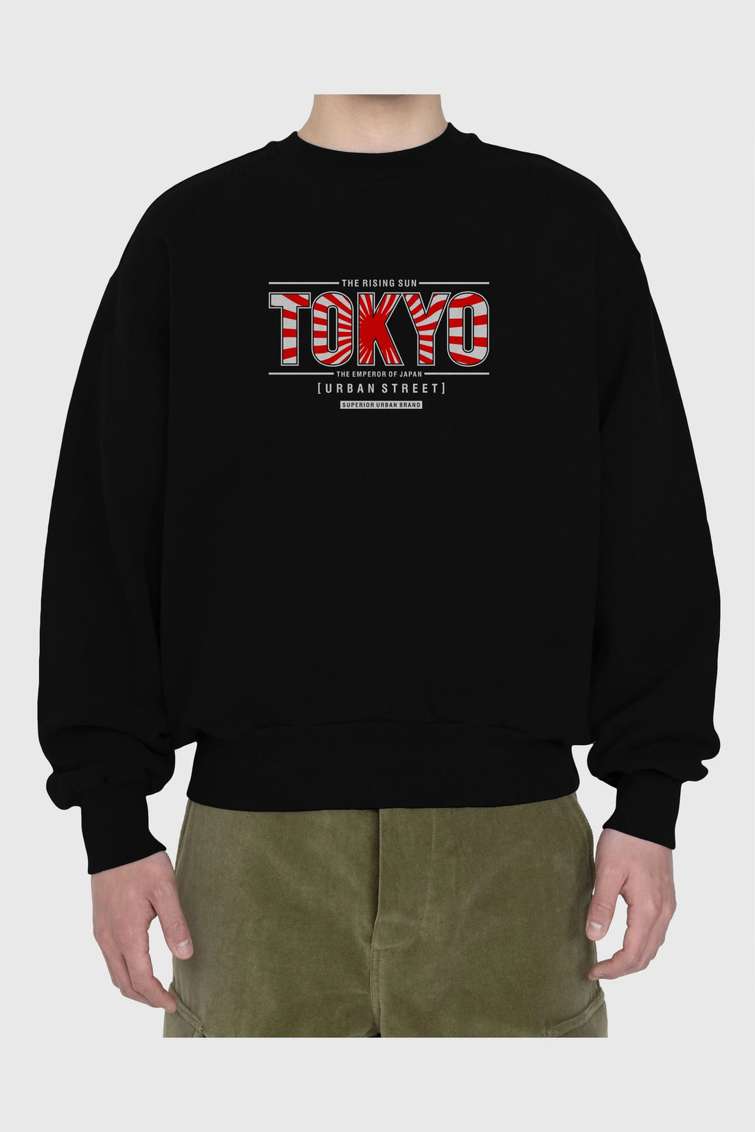 Tokyo Ön Baskılı Oversize Sweatshirt Erkek Kadın Unisex