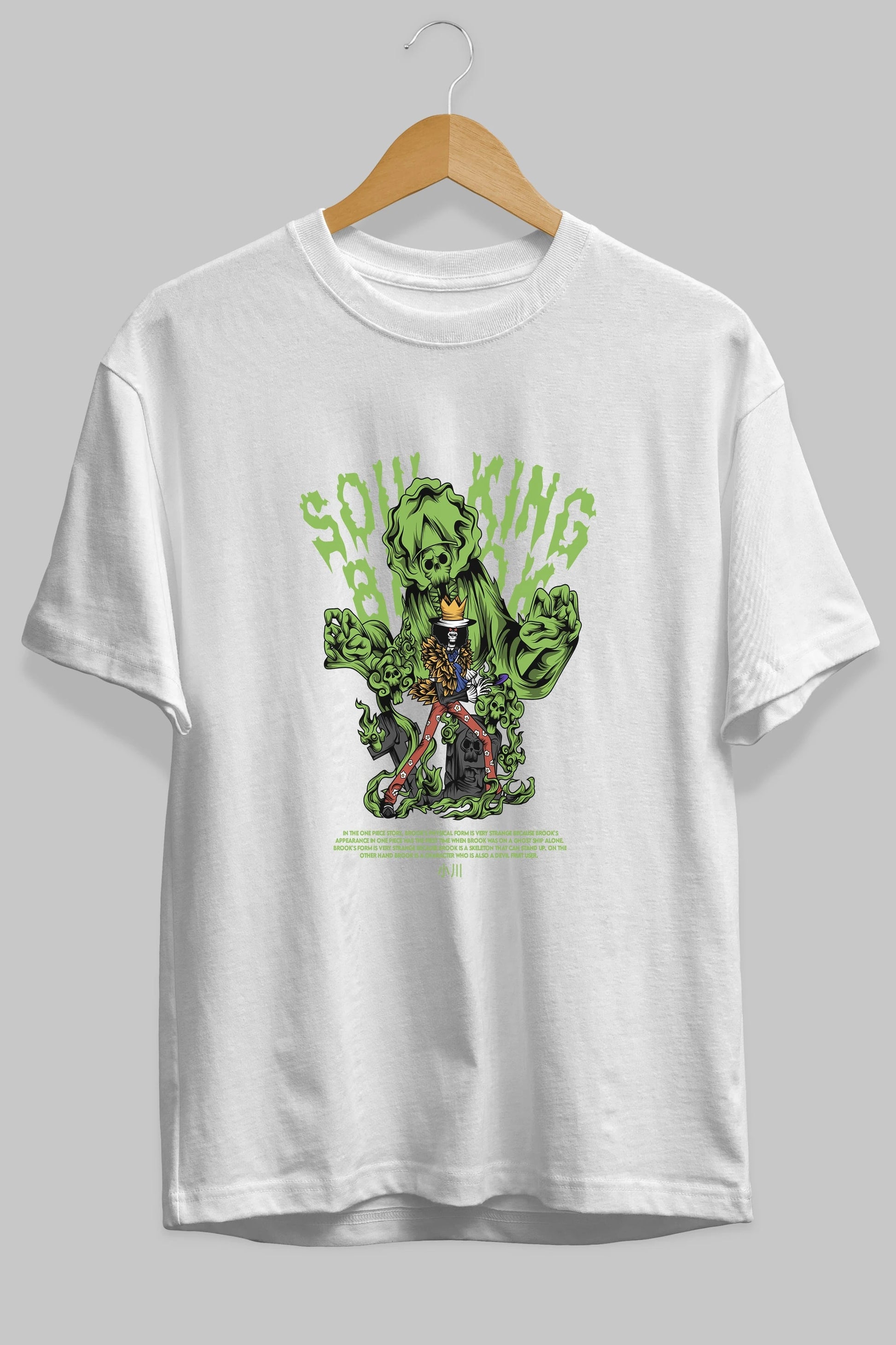 Soul King Brook Anime Ön Baskılı Oversize t-shirt %100 pamuk Erkek Kadın Unisex