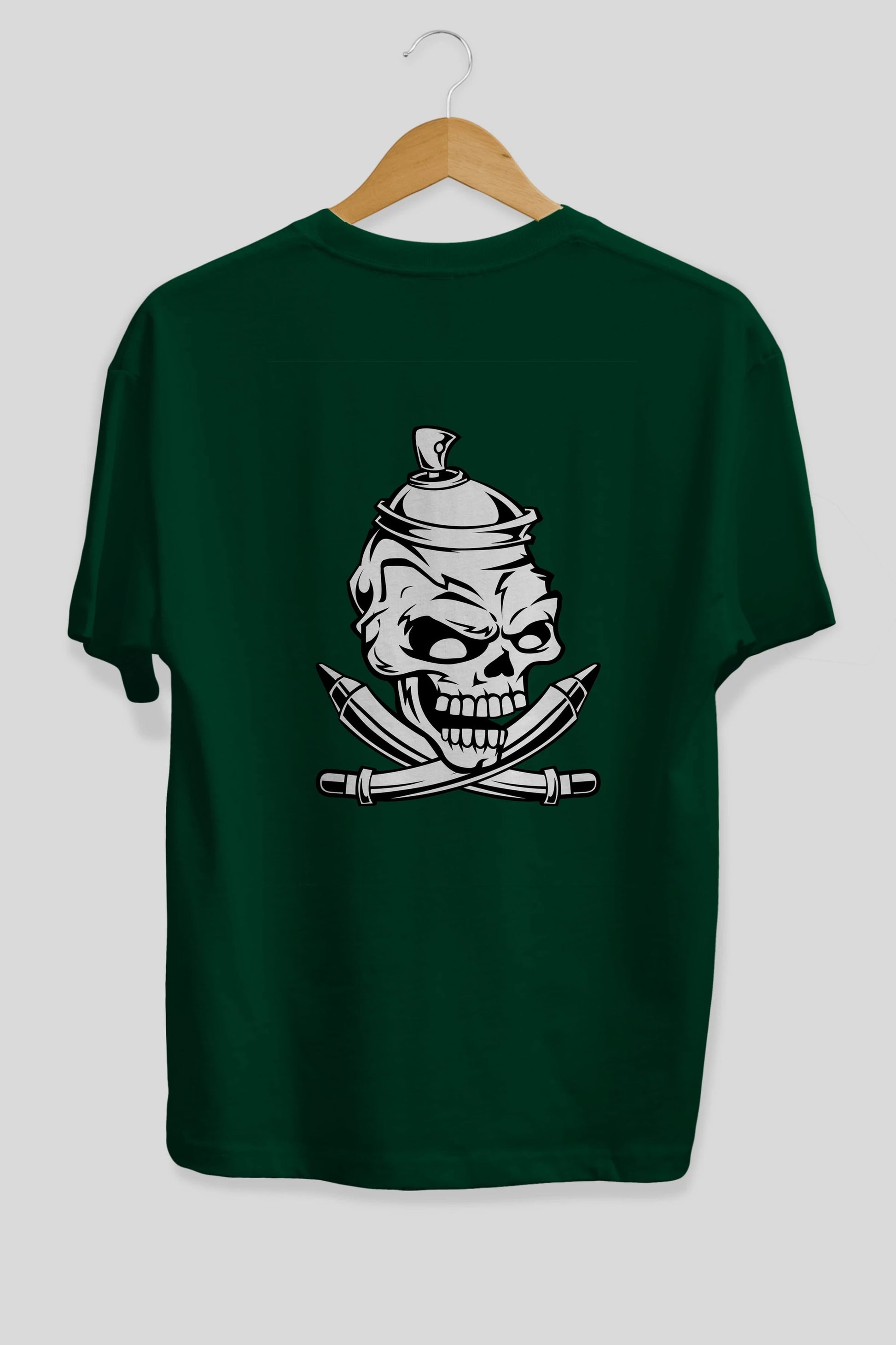 Skull Grafity Arka Baskılı Oversize t-shirt Erkek Kadın Unisex %100 Pamuk tişort