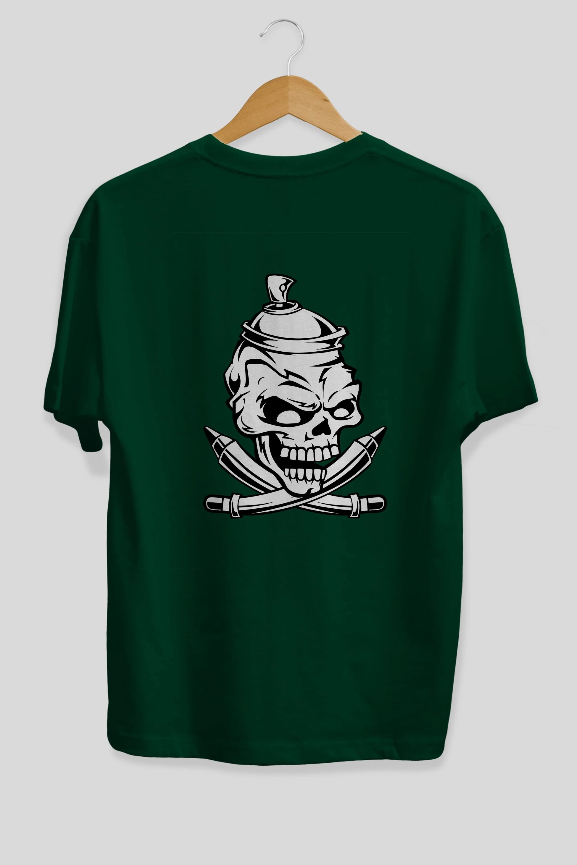 Skull Grafity Arka Baskılı Oversize t-shirt Erkek Kadın Unisex %100 Pamuk tişort