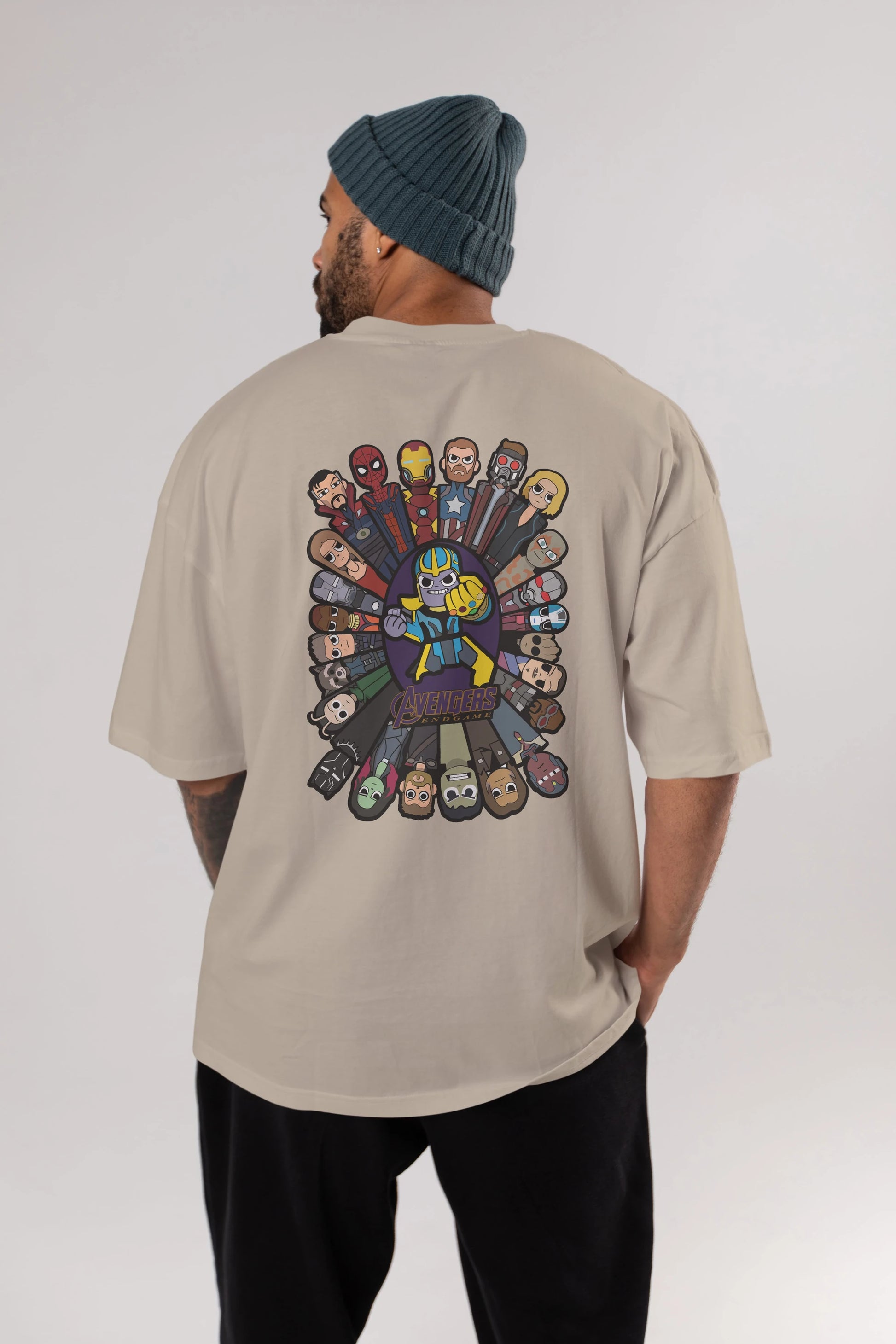 The Avengers (2) Arka Baskılı Oversize t-shirt Erkek Kadın Unisex %100 Pamuk Bisiklet Yaka tişort