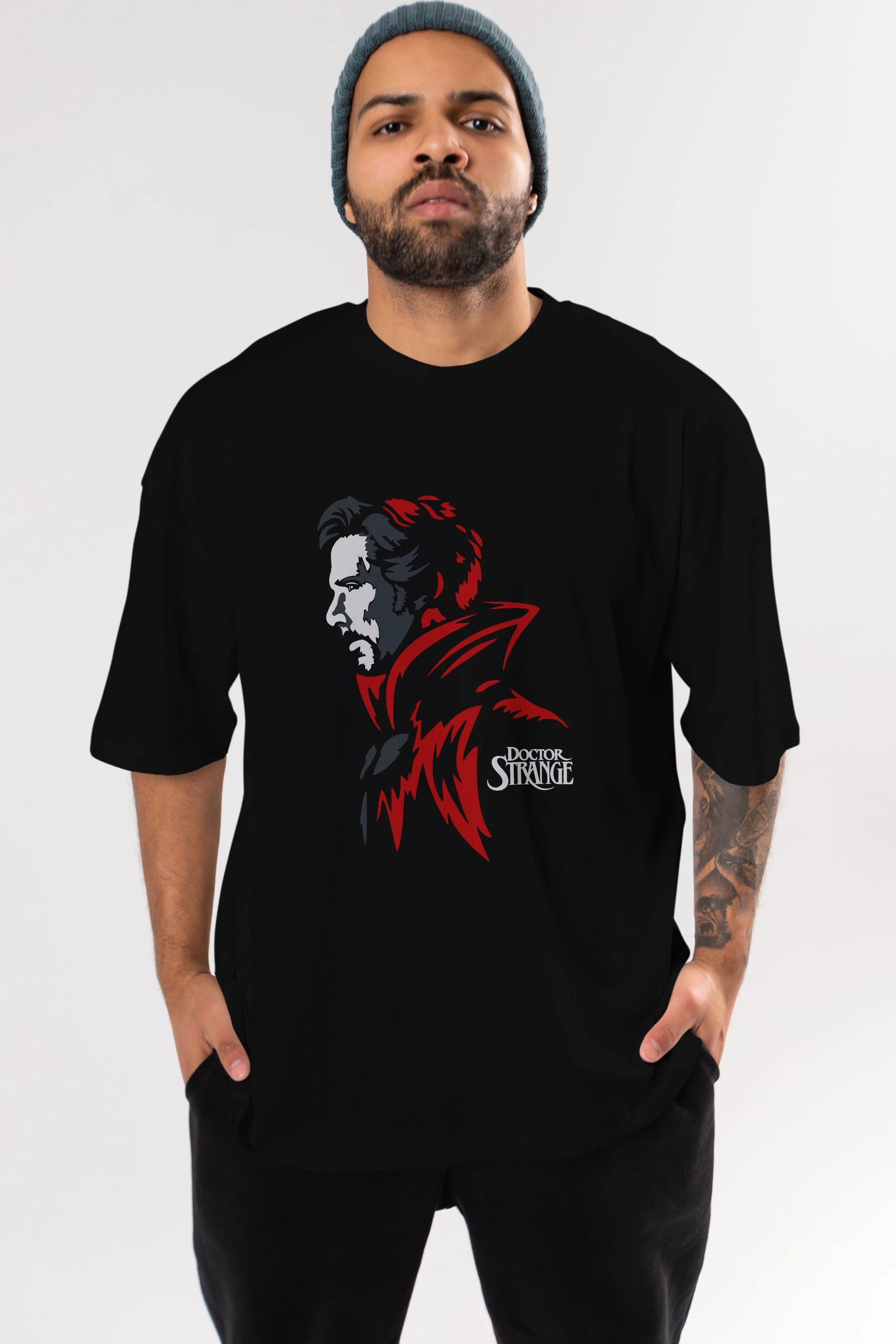 Doctor Strange (2) Ön Baskılı Oversize t-shirt Erkek Kadın Unisex %100 Pamuk Bisiklet Yaka tişort