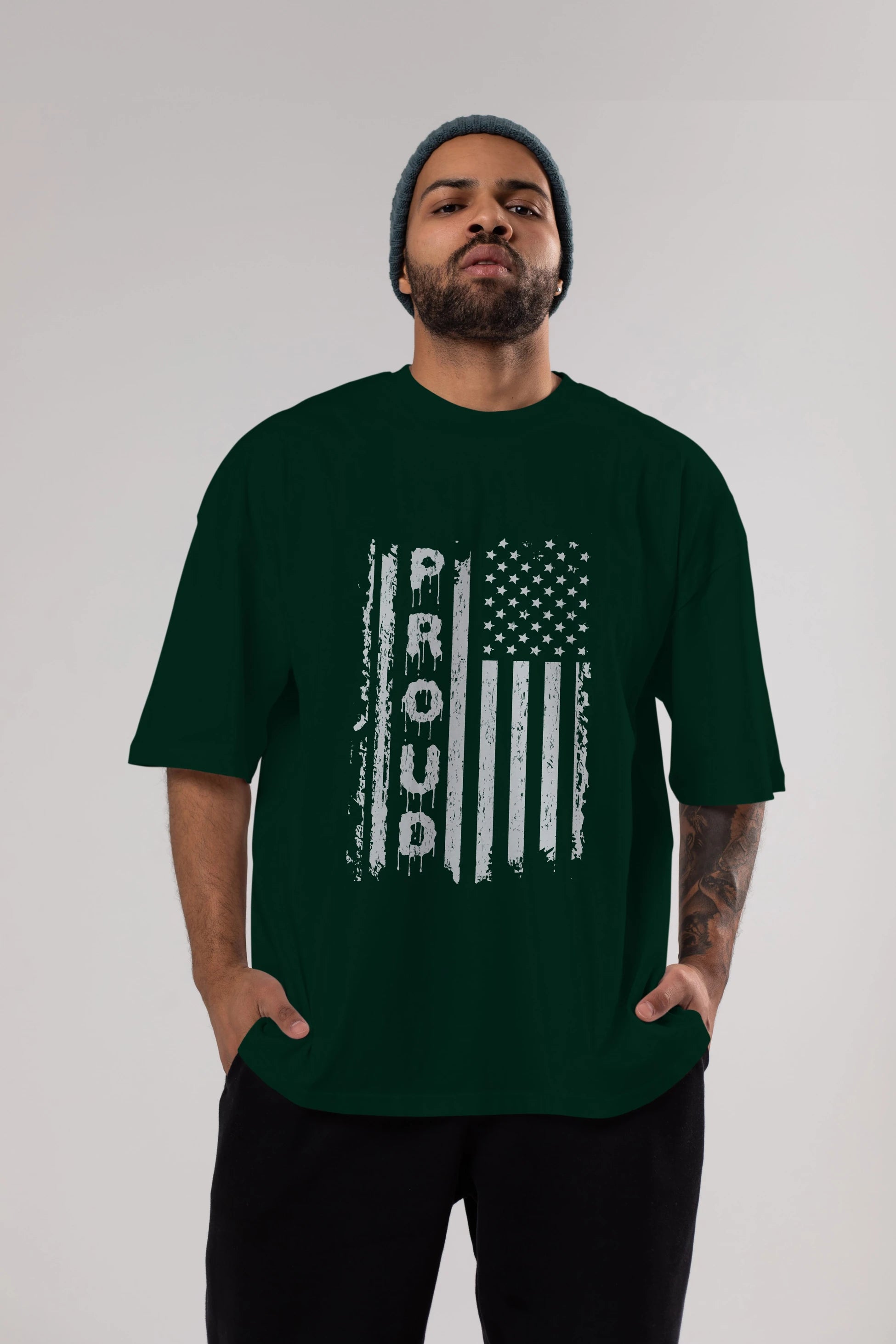 Proud Ön Baskılı Oversize t-shirt Erkek Kadın Unisex