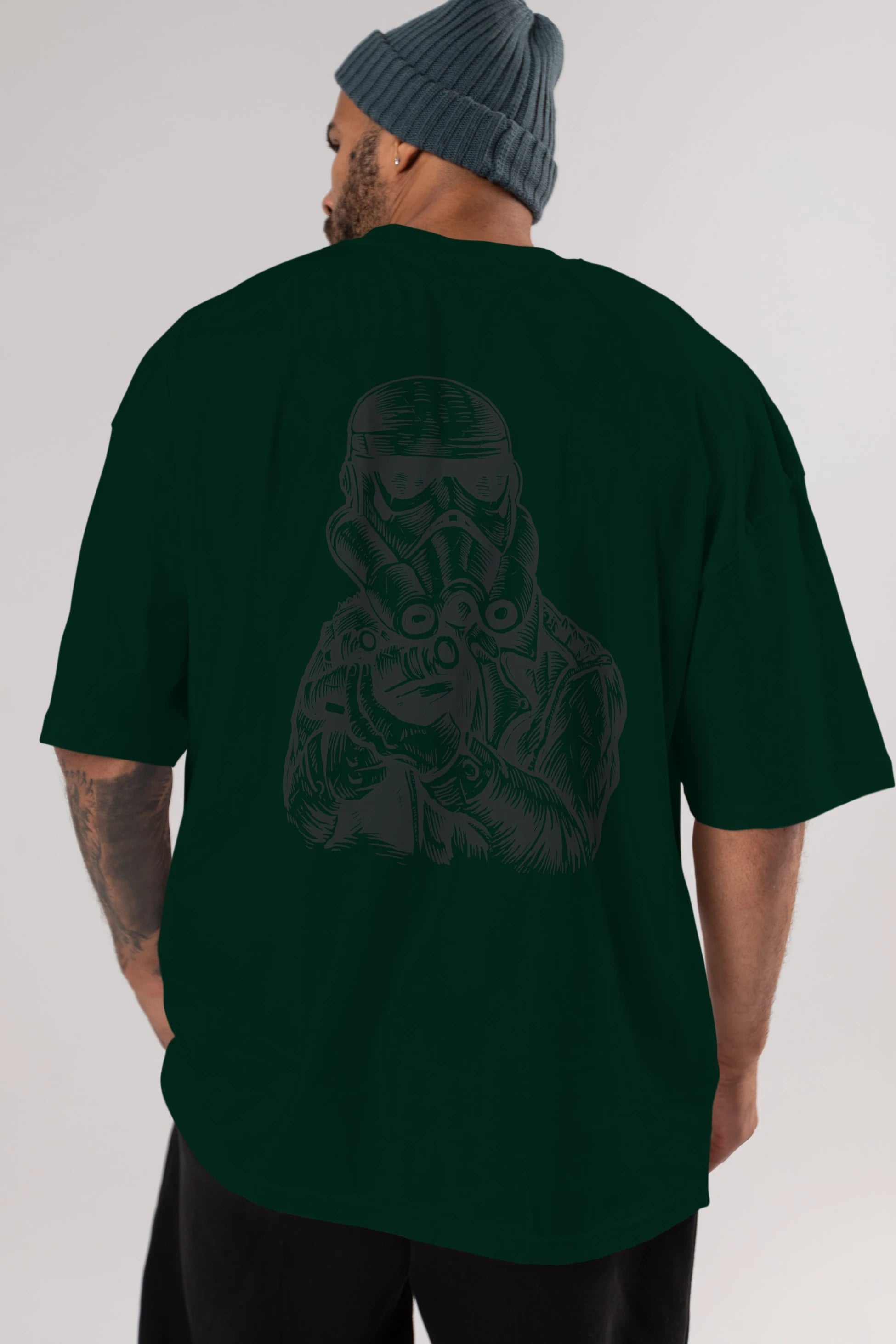 Punktrooper Arka Baskılı Oversize t-shirt Erkek Kadın Unisex %100 Pamuk