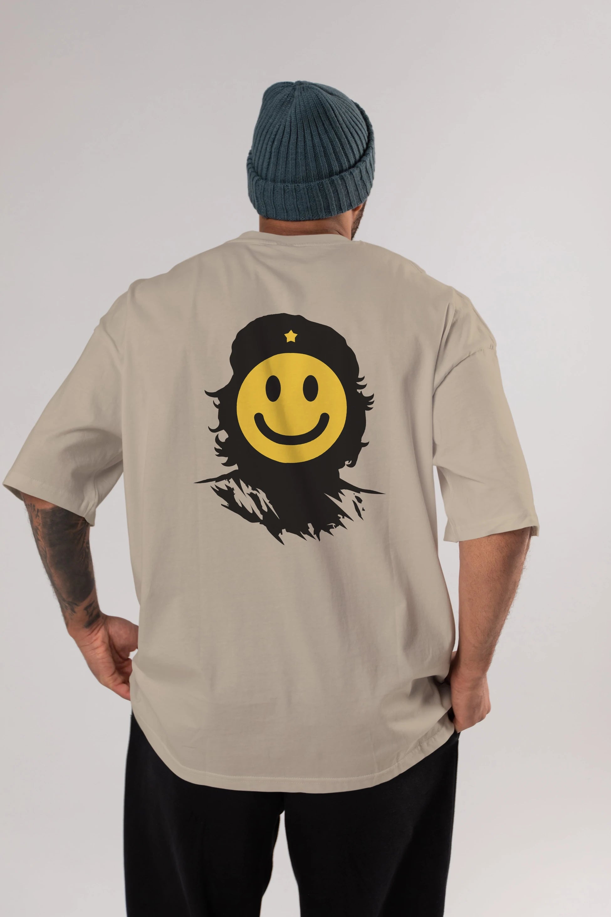 Che Smile Arka Baskılı Oversize t-shirt %100 pamuk Erkek Kadın Unisex