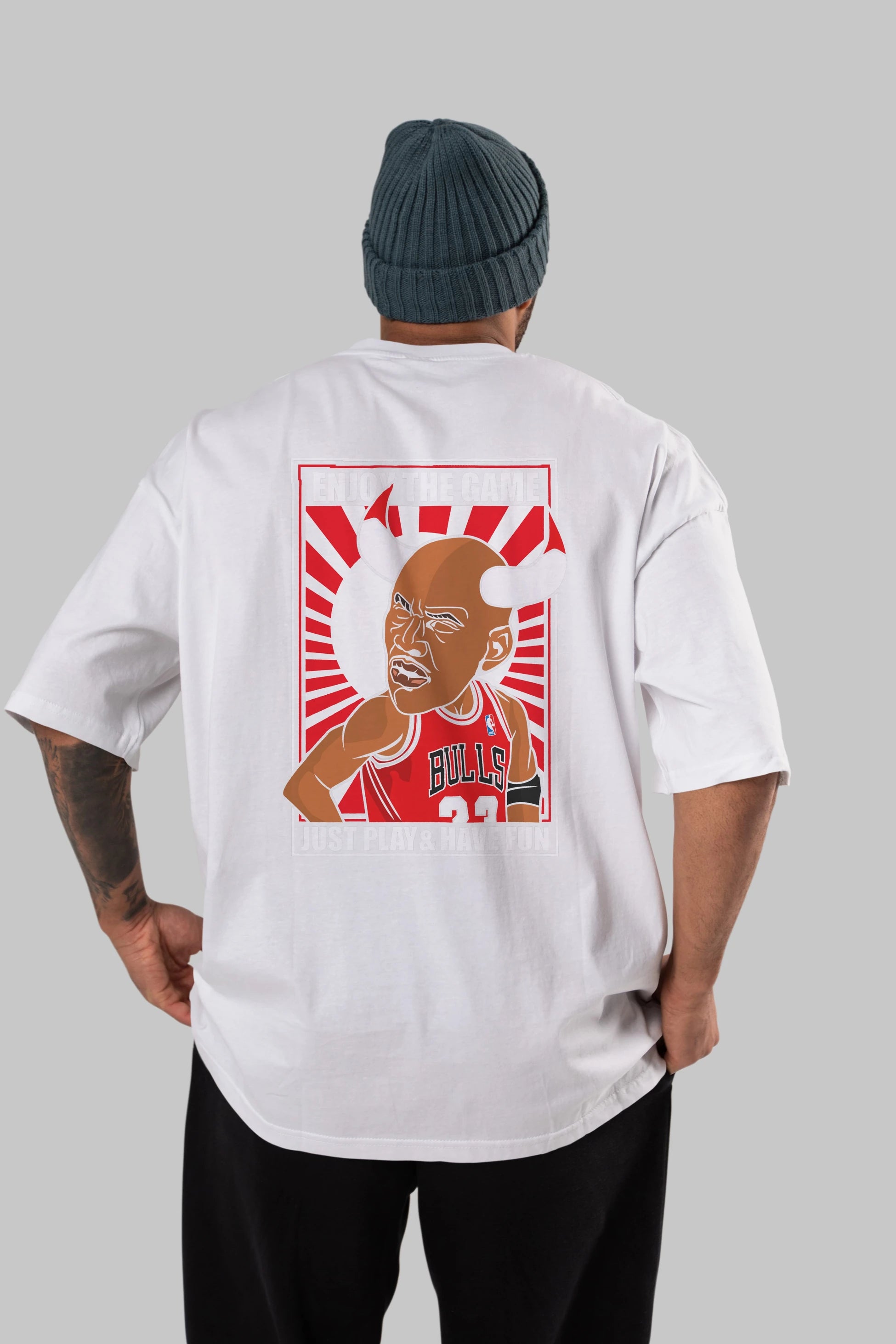 Michael Jordan Arka Baskılı Oversize t-shirt Erkek Kadın Unisex %100 Pamuk tişort