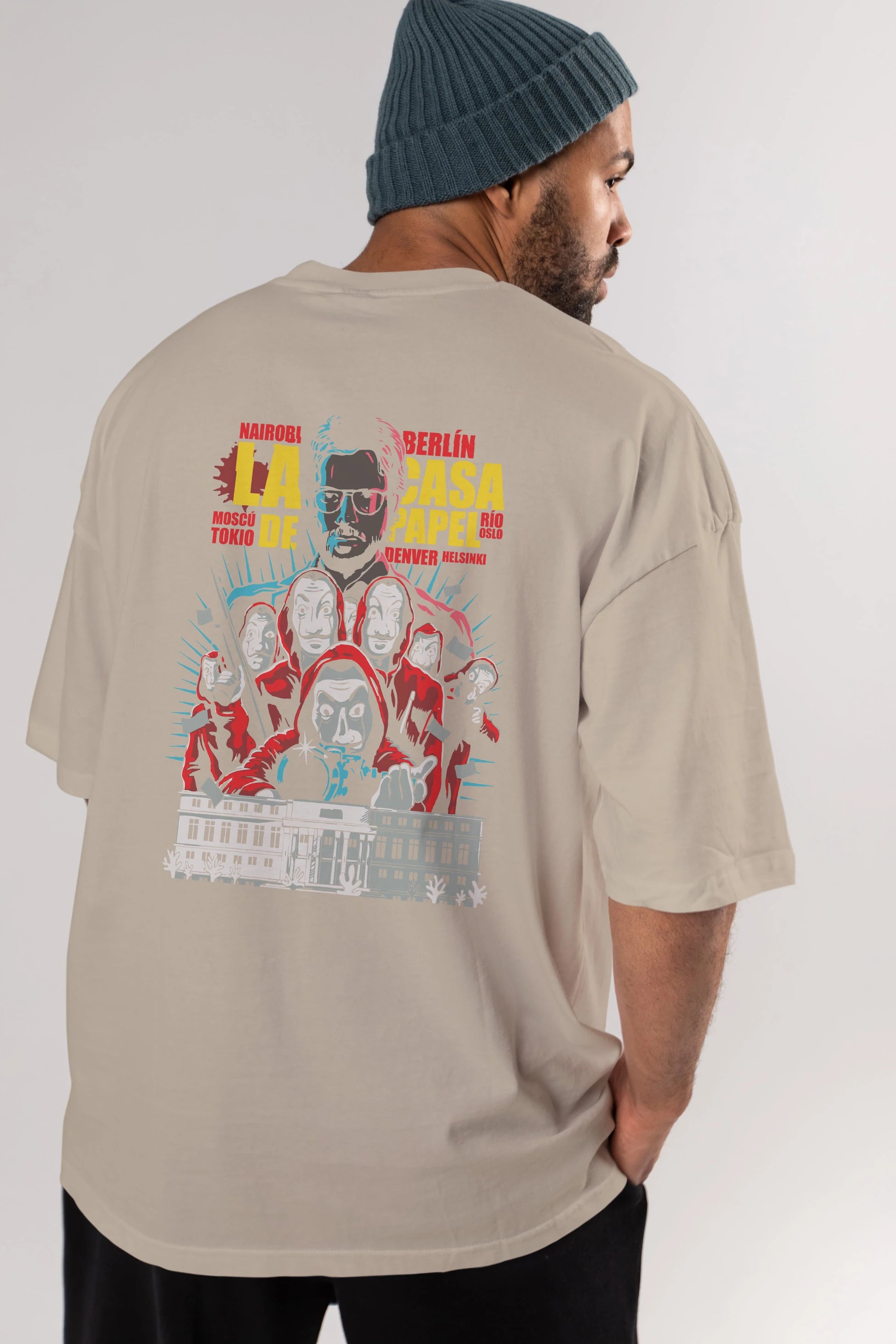 La Casa De Papel (6) Arka Baskılı Oversize t-shirt Erkek Kadın Unisex %100 Pamuk Bisiklet Yaka tişort