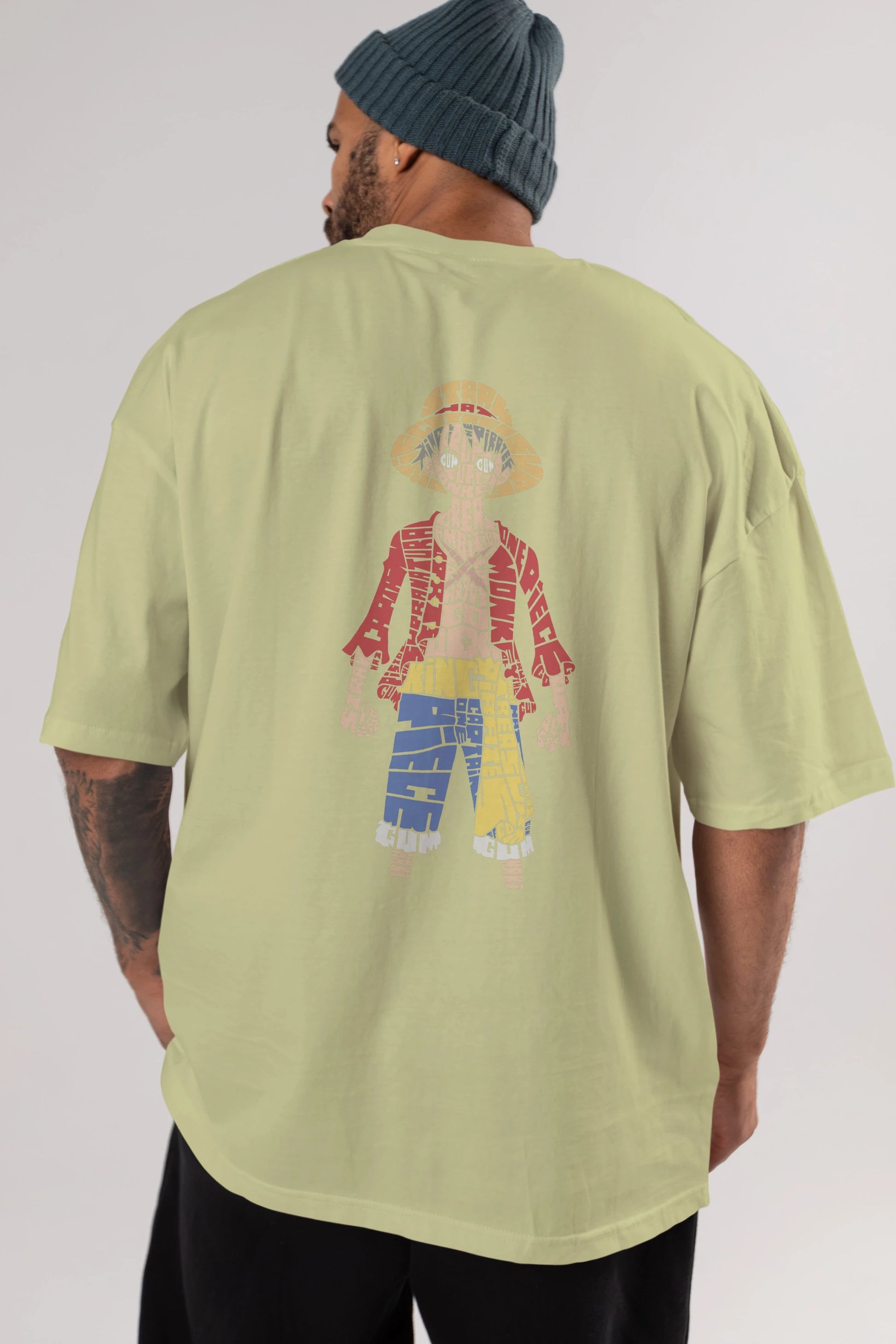 One Piece Arka Baskılı Oversize t-shirt %100 pamuk Erkek Kadın Unisex