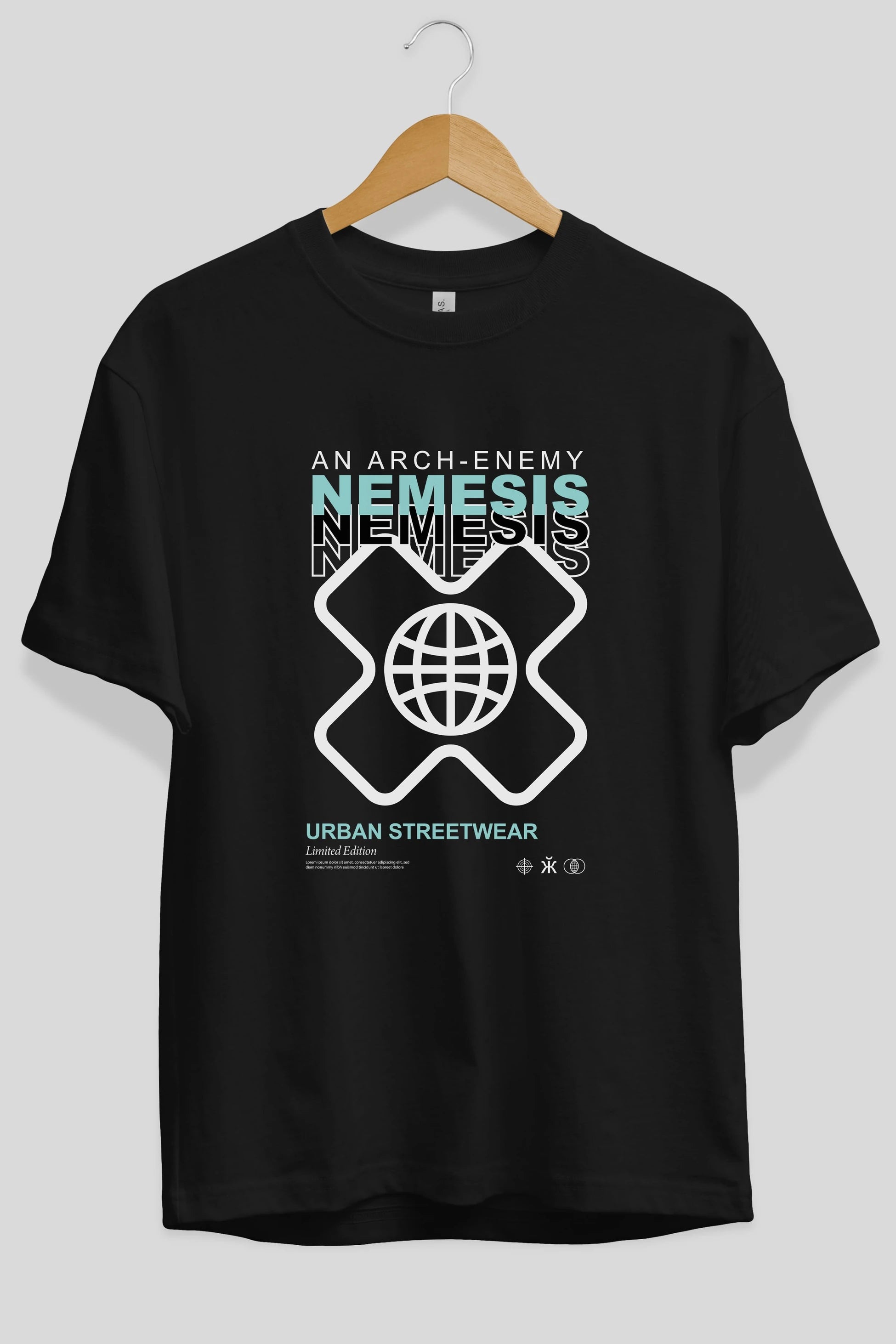 Nemesis Urban Ön Baskılı Oversize t-shirt Erkek Kadın Unisex