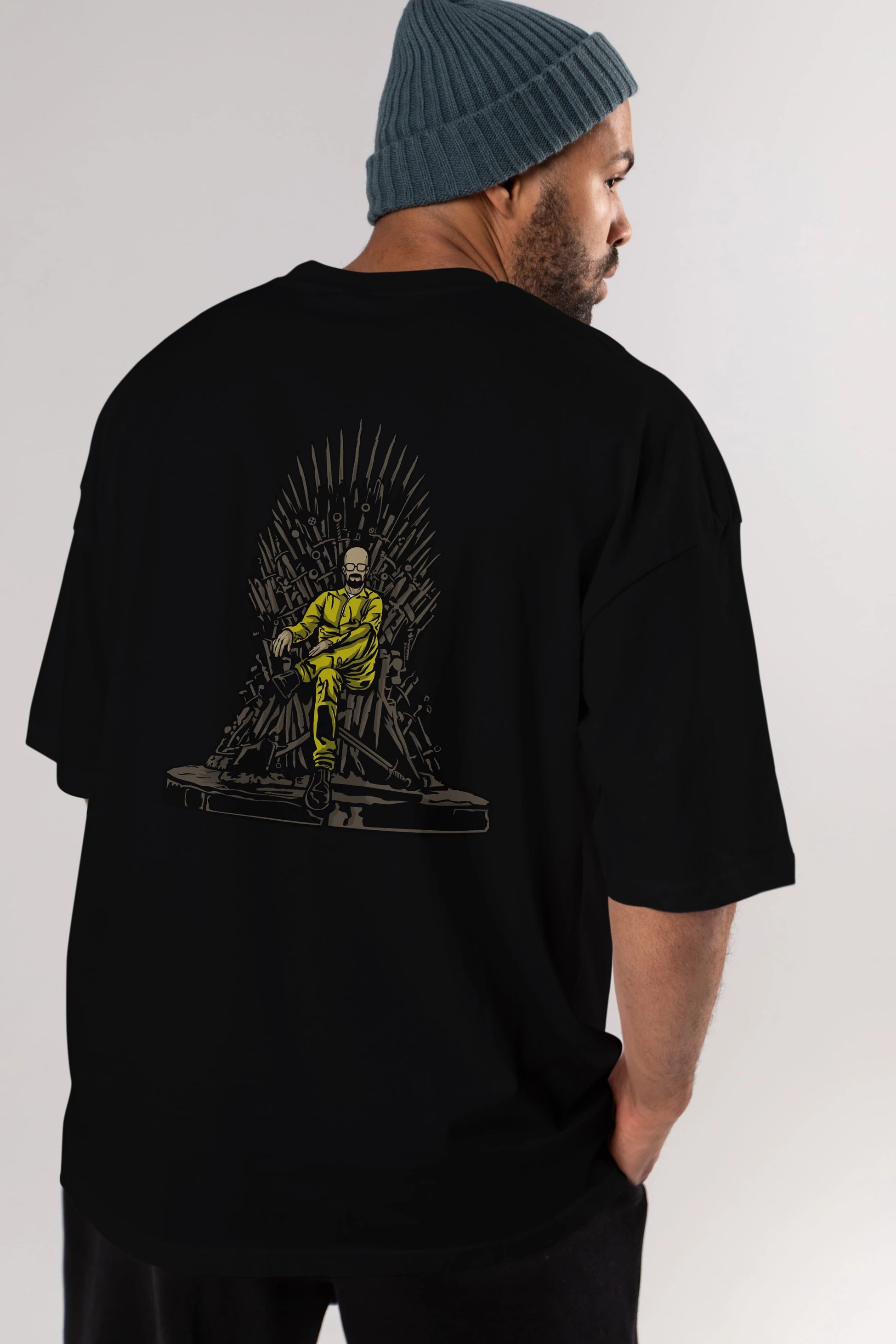Danger Throne Arka Baskılı Oversize t-shirt Erkek Kadın Unisex %100 Pamuk