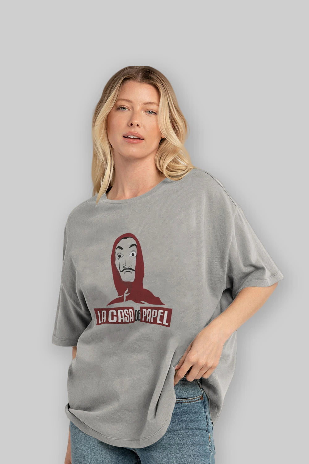 La Casa De Papel (1) Ön Baskılı Oversize t-shirt Erkek Kadın Unisex %100 Pamuk Bisiklet Yaka tişort