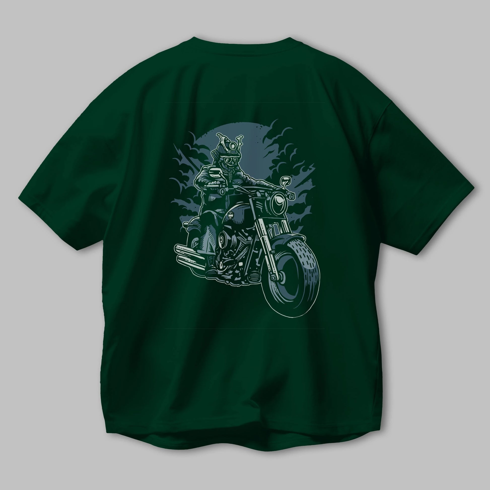Samurai Ride Arka Baskılı Oversize t-shirt Erkek Kadın Unisex %100 Pamuk