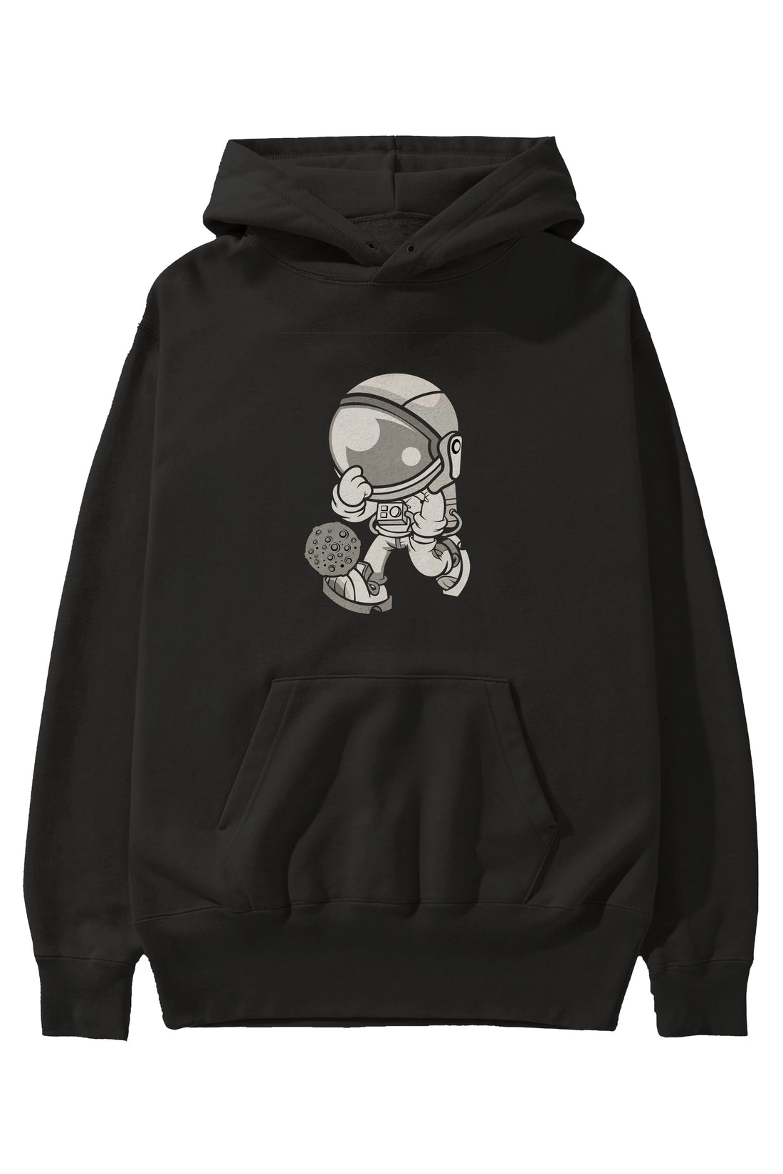 Street Astronaut Ön Baskılı Hoodie Oversize Kapüşonlu Sweatshirt Erkek Kadın Unisex
