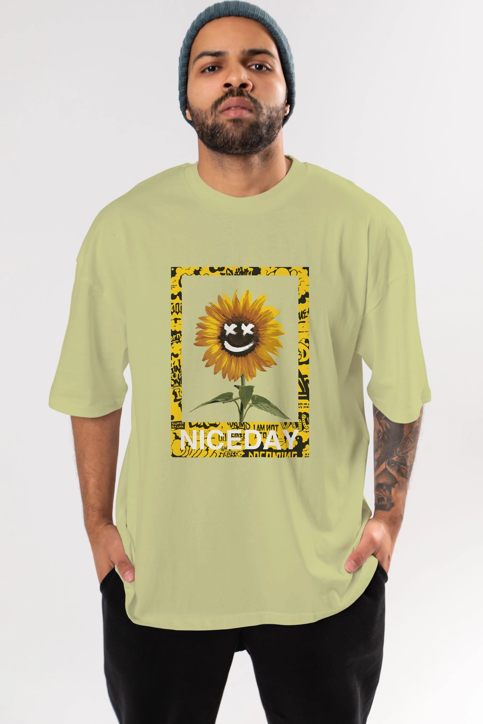 Niceday Streewear Ön Baskılı Oversize t-shirt Erkek Kadın Unisex