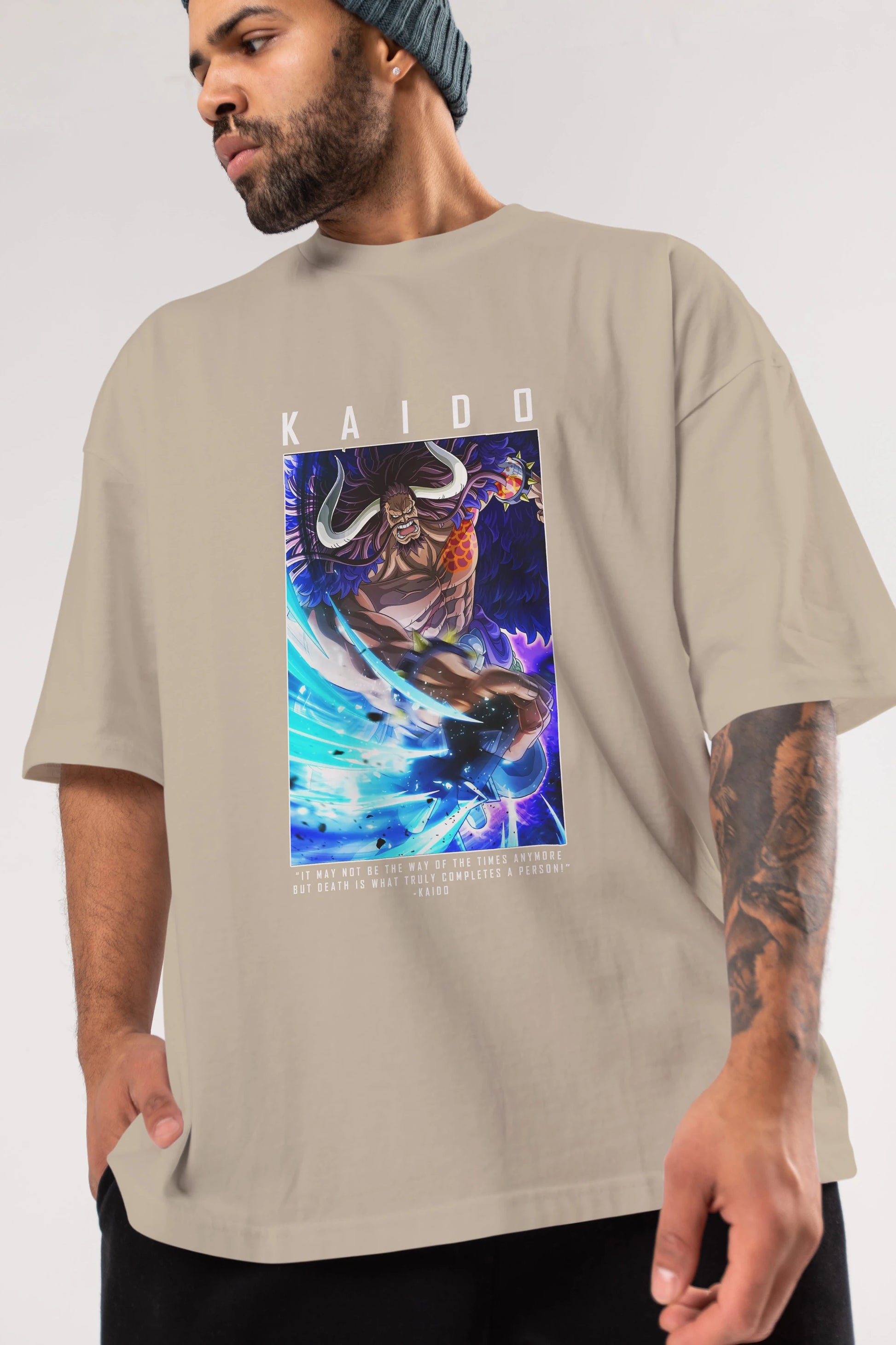 Kaido 2 Anime Ön Baskılı Oversize t-shirt Erkek Kadın Unisex