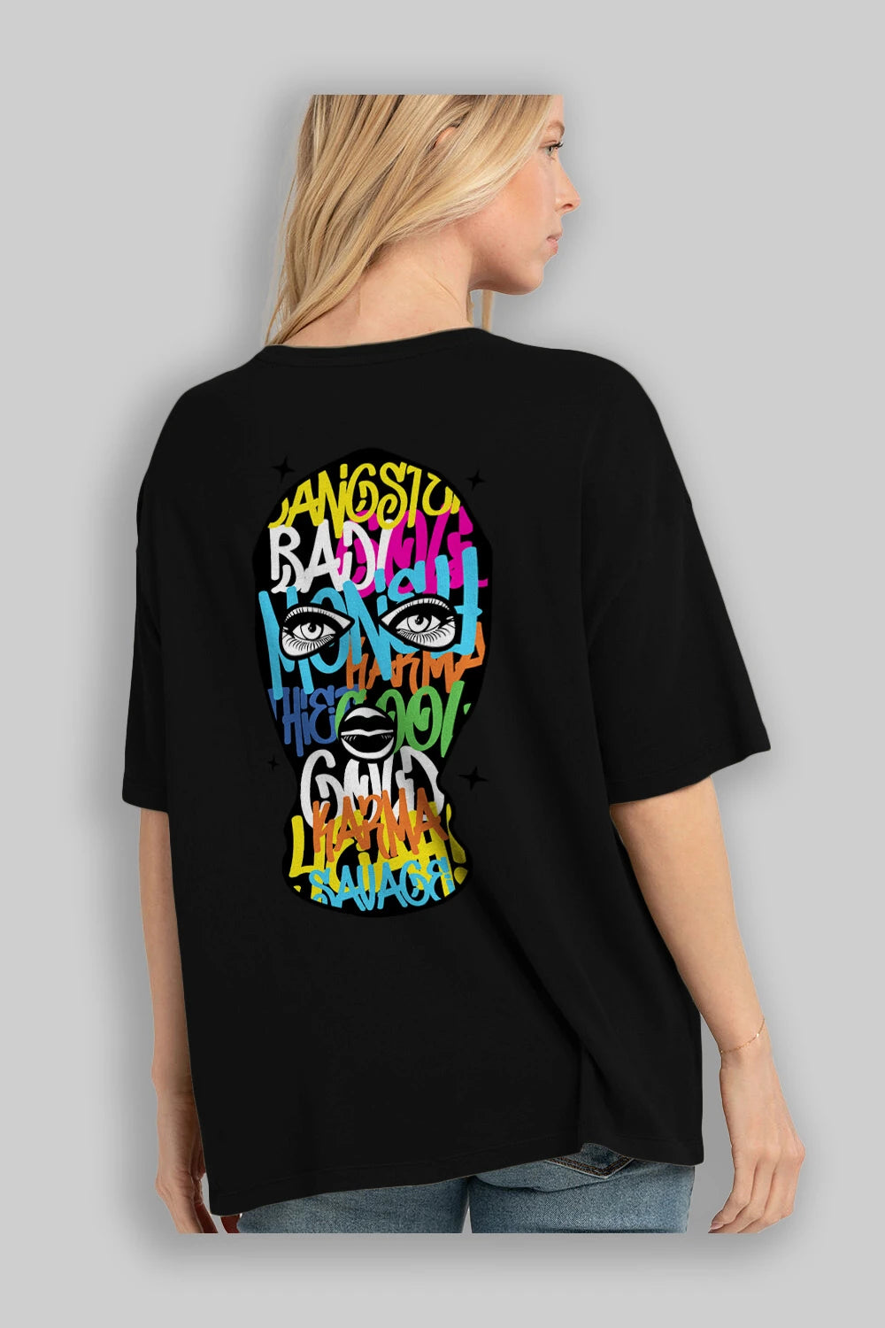 Karma Savage Arka Baskılı Oversize t-shirt Erkek Kadın Unisex