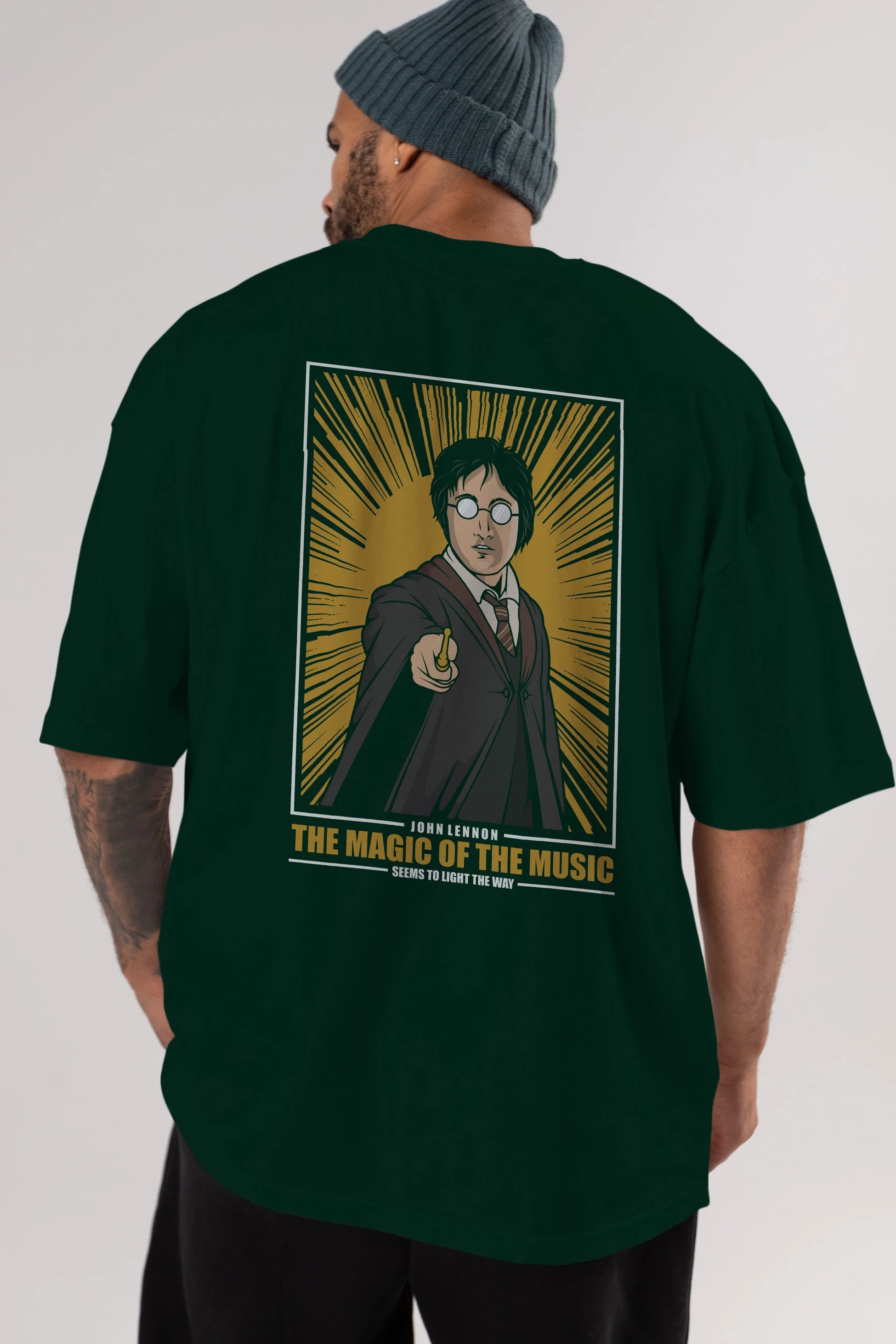 John Potter Arka Baskılı Oversize t-shirt Erkek Kadın Unisex %100 Pamuk tişort