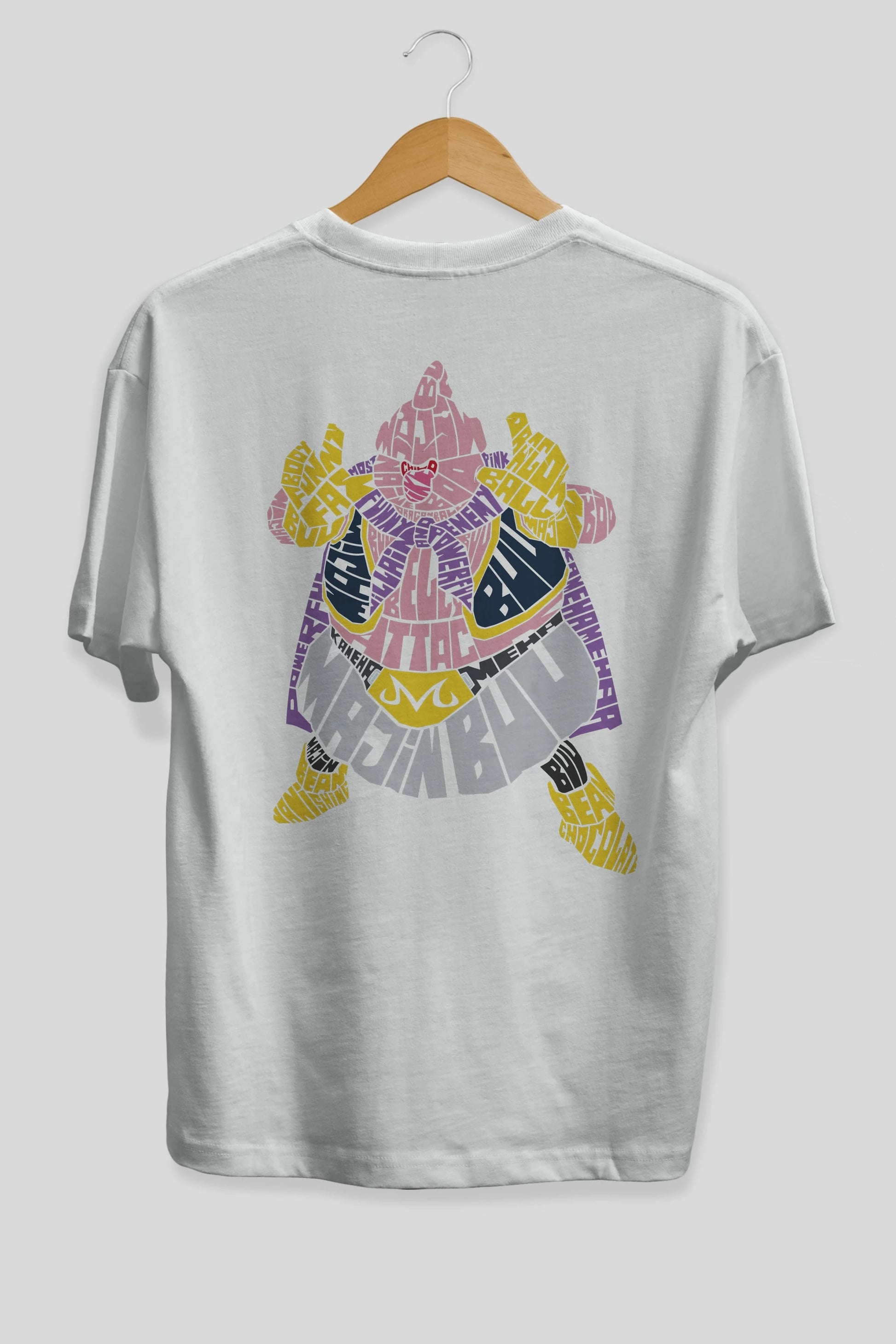 Majin Buu Arka Baskılı Oversize t-shirt %100 pamuk Erkek Kadın Unisex