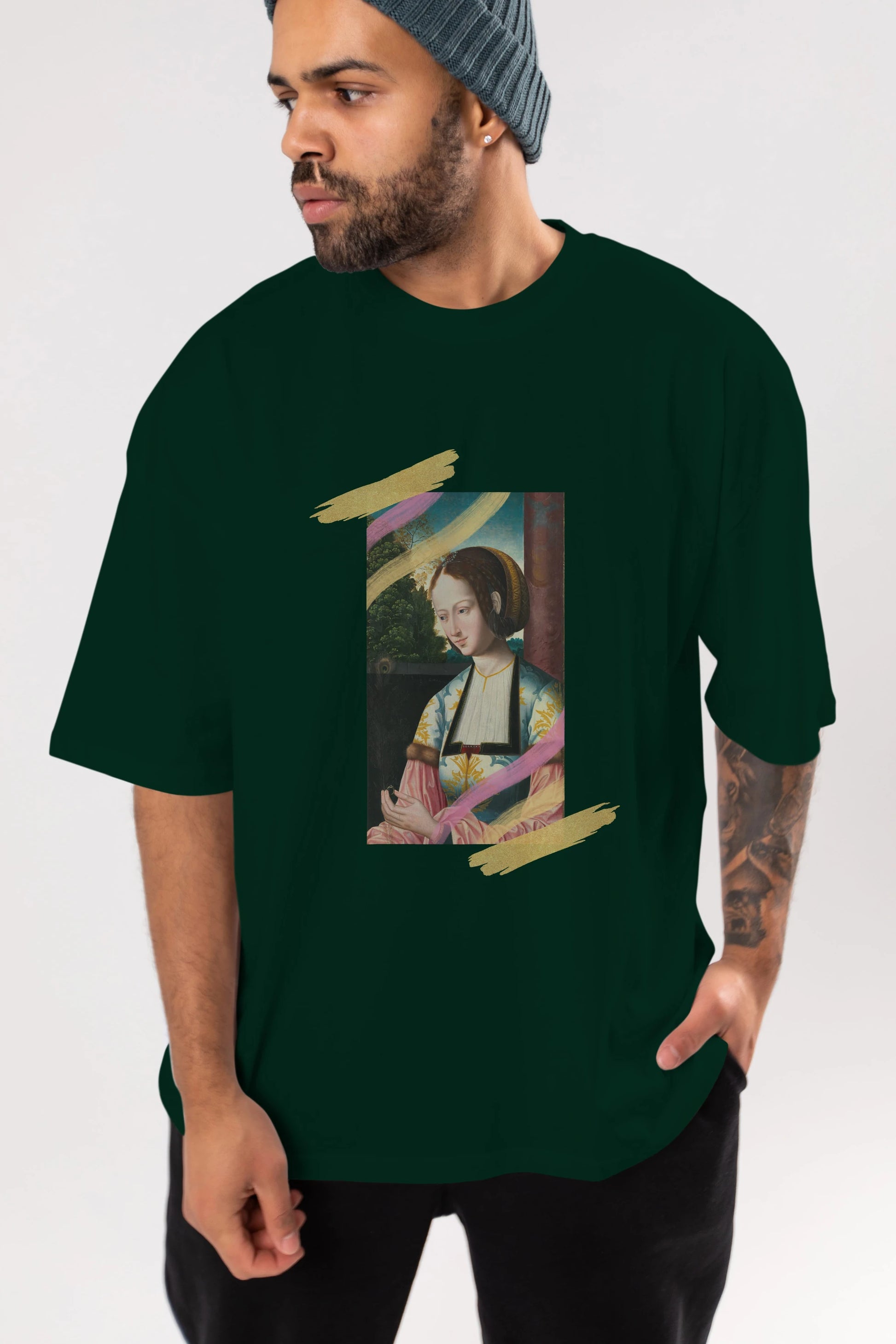 Woman Portrait Ön Baskılı Oversize t-shirt Erkek Kadın Unisex