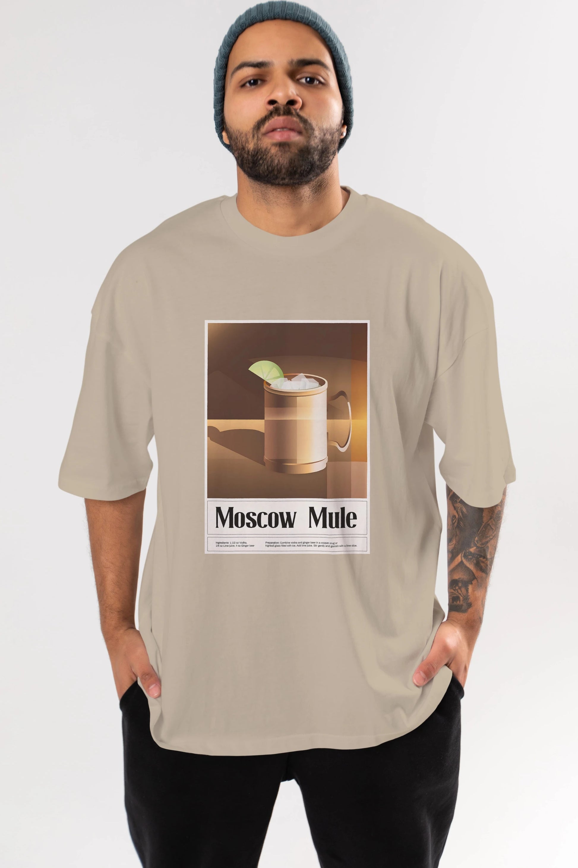 Moscow Mule 3 Ön Baskılı Oversize t-shirt Erkek Kadın Unisex %100 Pamuk Bisiklet Yaka tişort