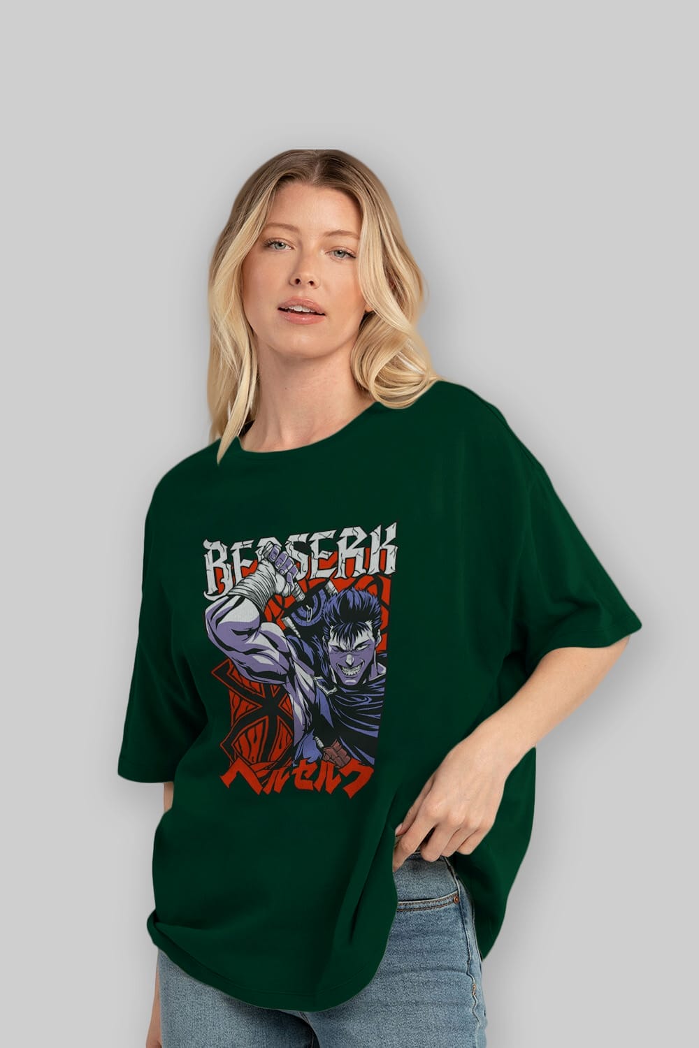 GUTS berserk Anime Ön Baskılı Oversize t-shirt %100 pamuk Erkek Kadın Unisex