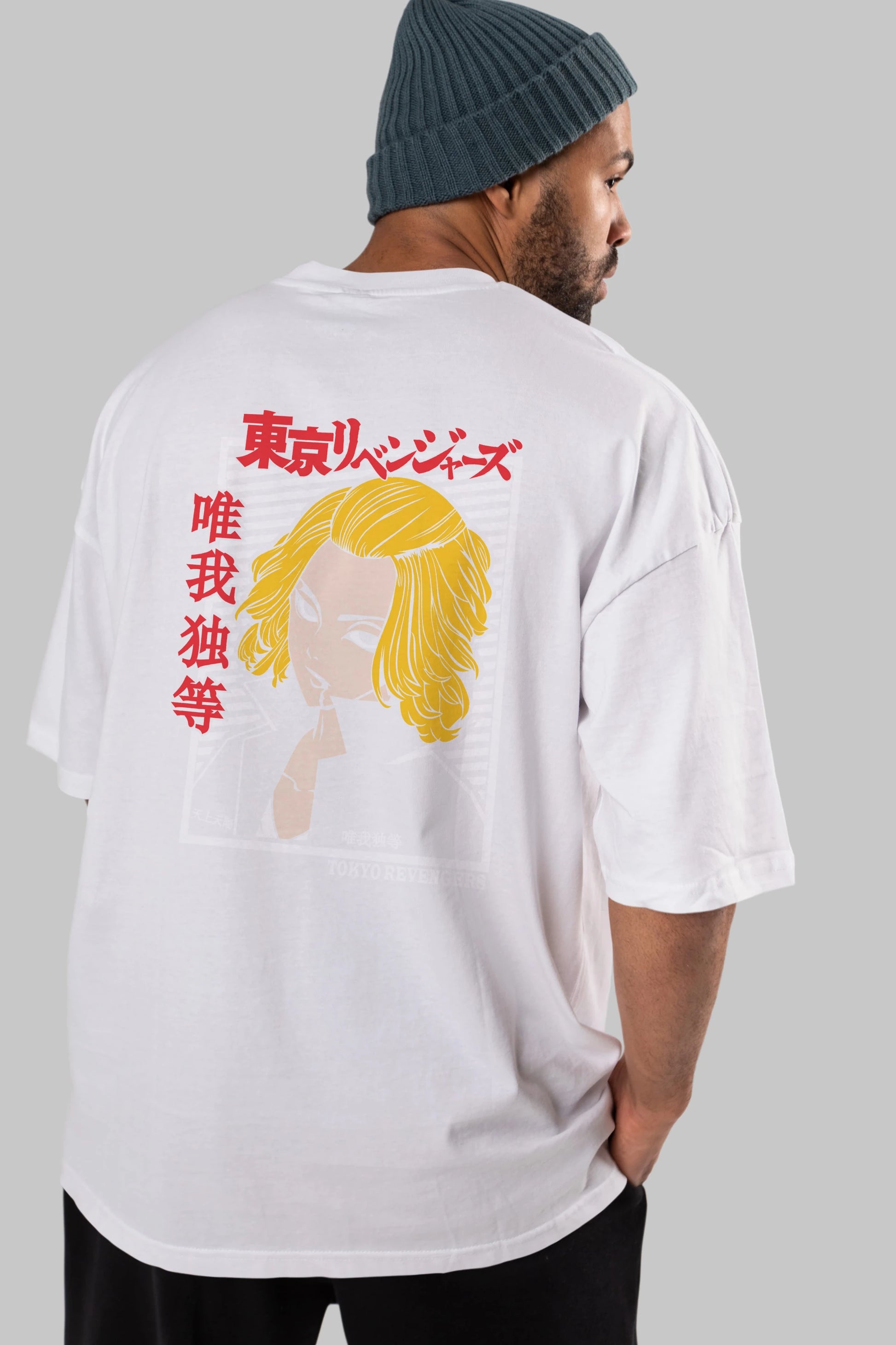 TokyoRev. M Anime Arka Baskılı Oversize t-shirt Erkek Kadın Unisex