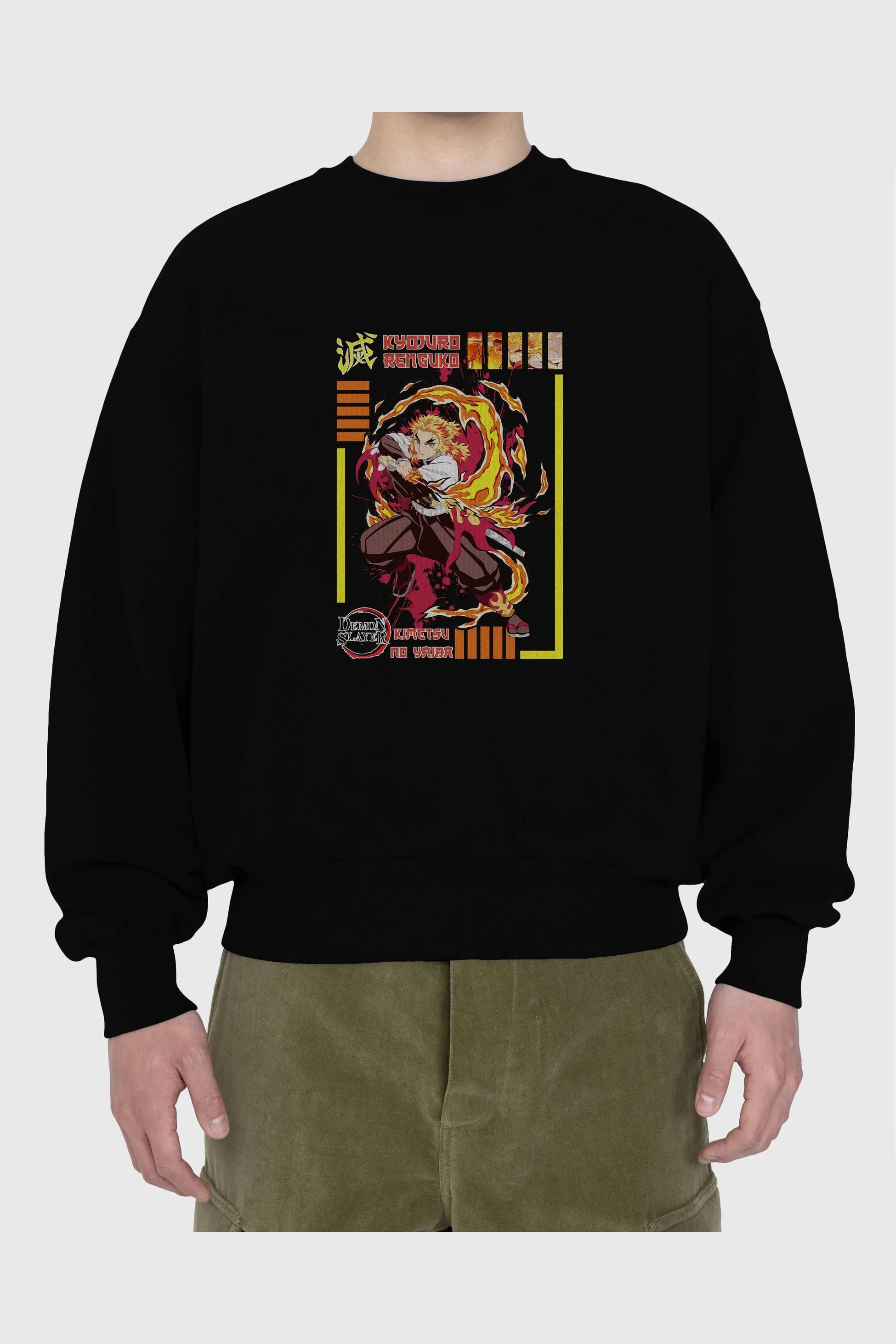 KYOJURO RENGOKU Anime Ön Baskılı Oversize Sweatshirt Erkek Kadın Unisex